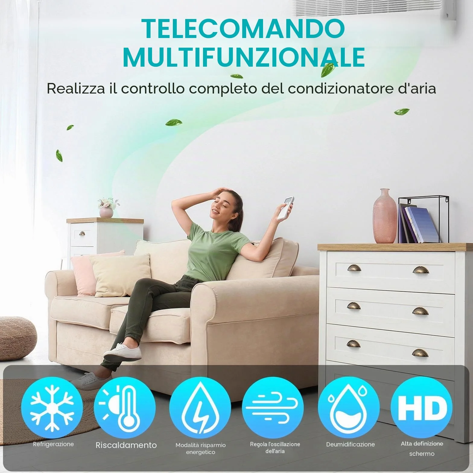 Telecomando Universale per Climatizzatori K-1028e Compatibile LCD 1000 in 1