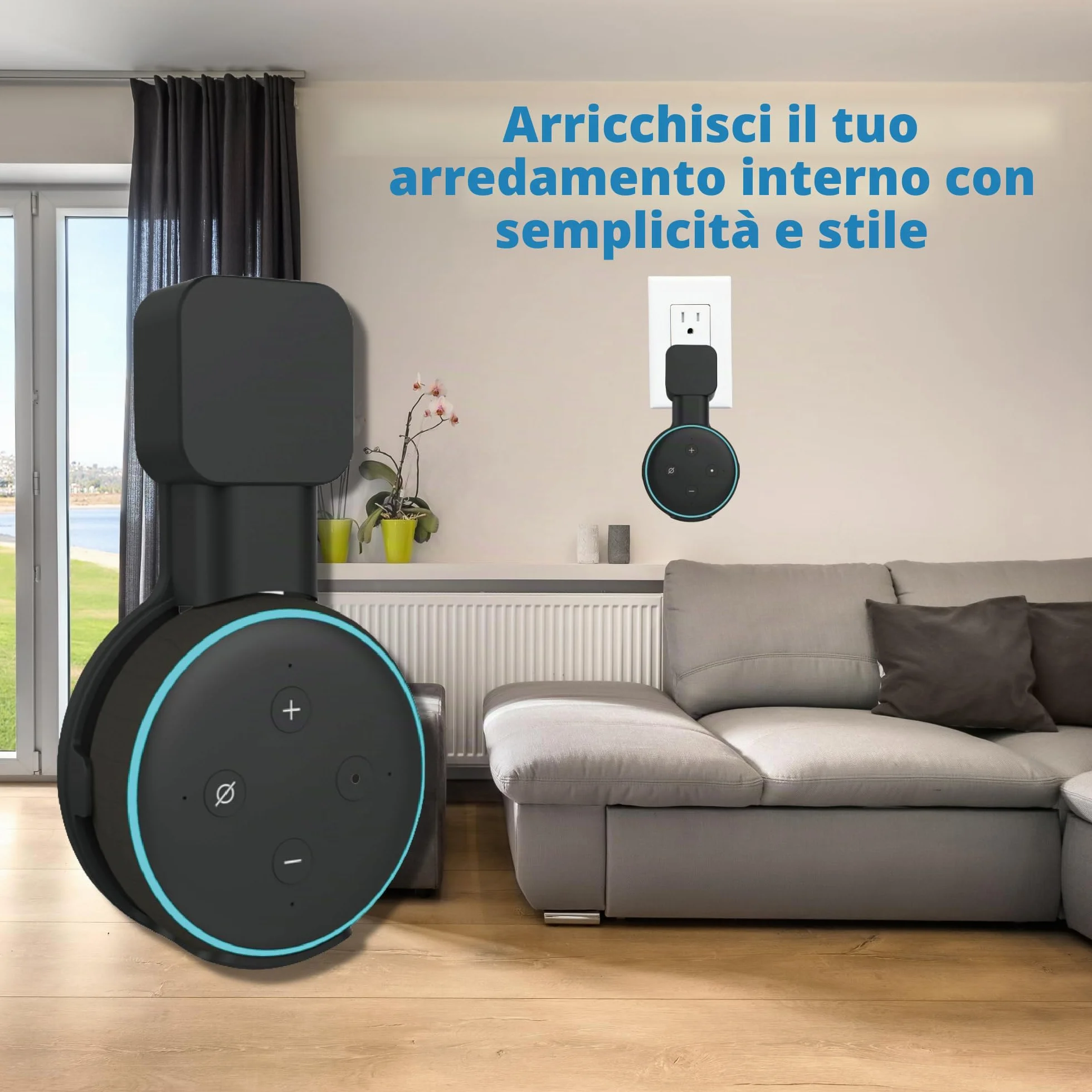 Sintron Supporto da Parete per Dot 3, Google Mini Altoparlante Intelligente, Staffa Salvaspazio, Nero