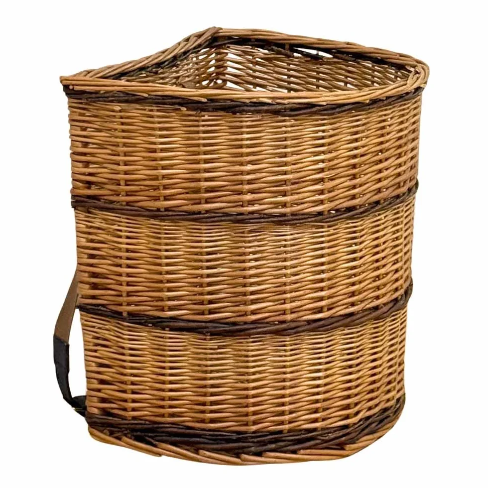 "Gerla Vimini Grande con Tracolle 52x38 h48 cm — Cesto Portalegna Camino, Raccolta Funghi e Castagne, Cesto Giardino — Zaino Spalla Rustico
