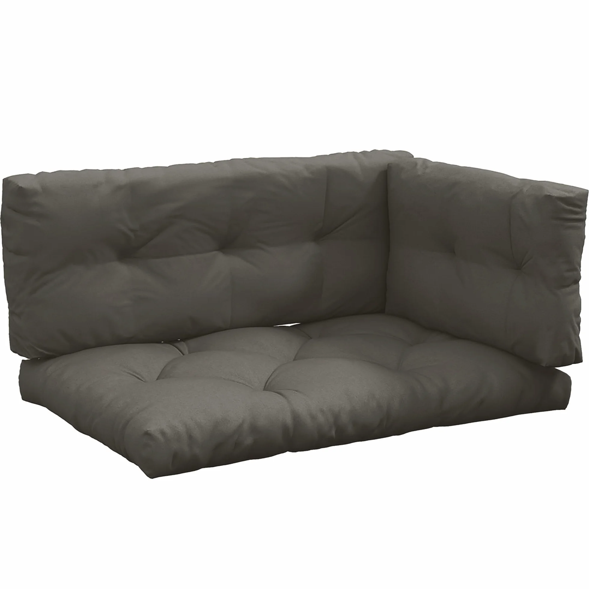Outsunny Cuscini per Pallet da Giardino 3 Pezzi, Imbottitura Spessa, Poliestere, Grigio Carbone