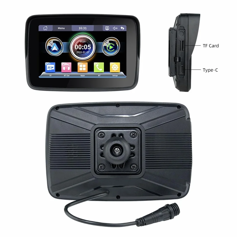 LIVASH Display Impermeabile 5 Pollici Motocicletta GPS Navigazione Wireless Android Carplay Auto