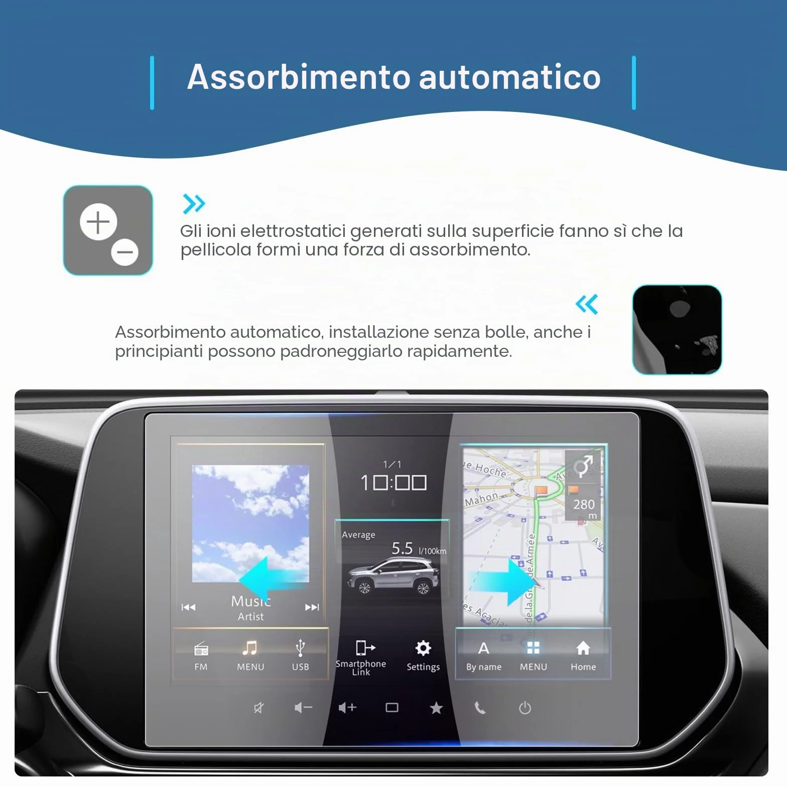 Pellicola Protettiva per Navigatore Suzuki Swift 2024- S-Cross III Vitara 2022-2024 9" 6H Antigraffio