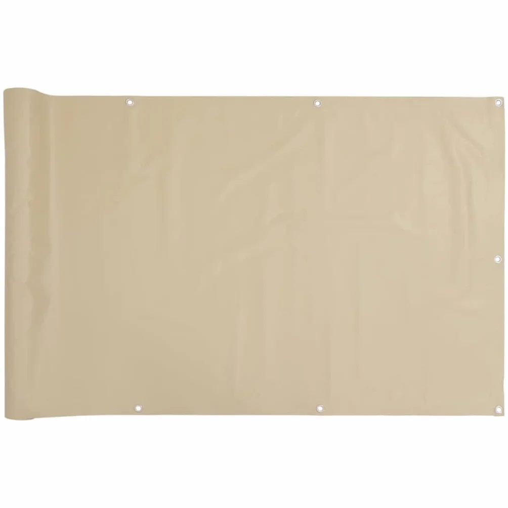 vidaXL Paravento da Balcone Tenda Schermo Protezione UV Sole Pioggia Frangivento Parasole Impermeabile Beige 90x500 cm in Tessuto Oxford