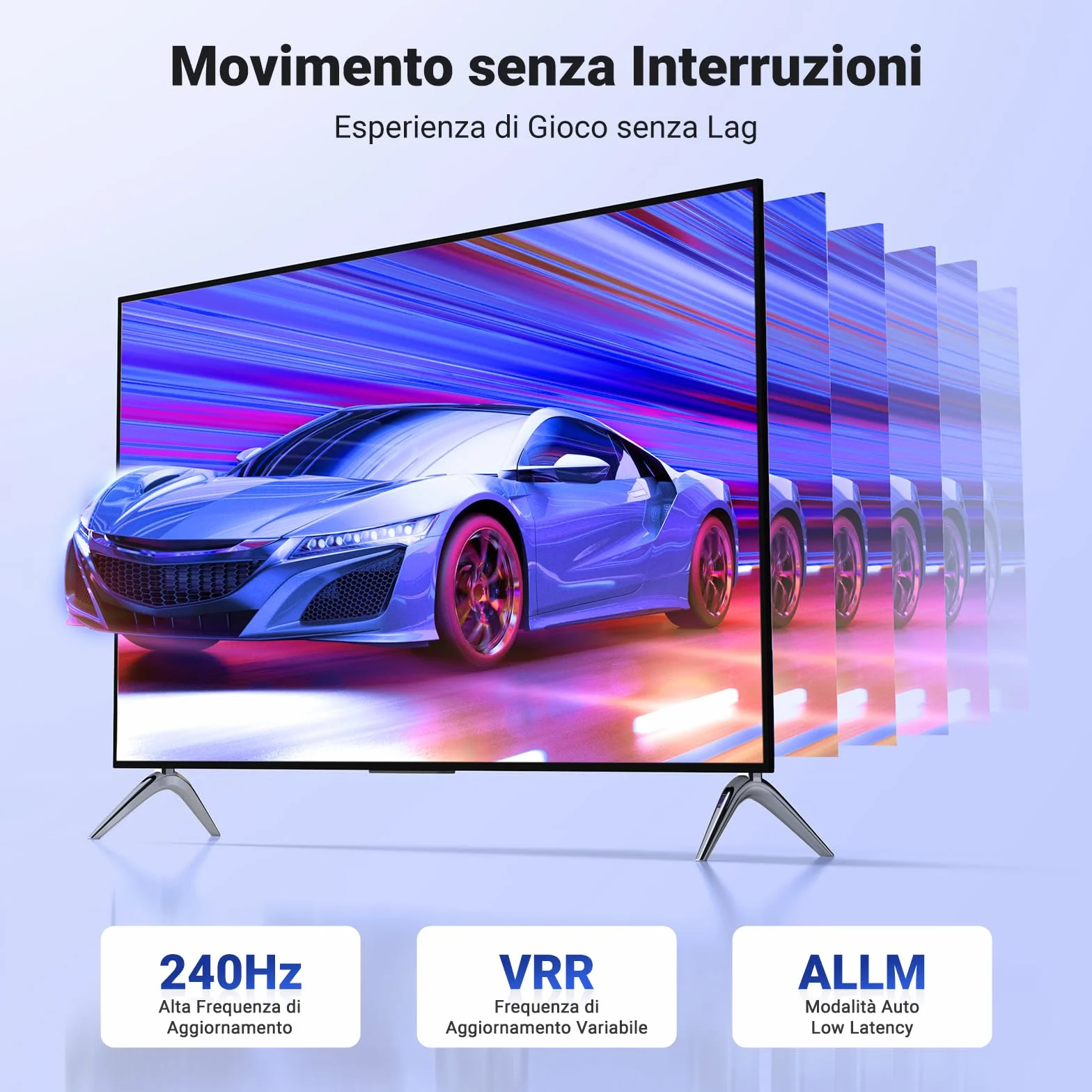 UGREEN Cavo HDMI 2.1 Certificato 8K 48Gbps 4K 120Hz eARC HDCP2.3 HDR Dolby Atmos VRR Nylon Intrecciato 2M