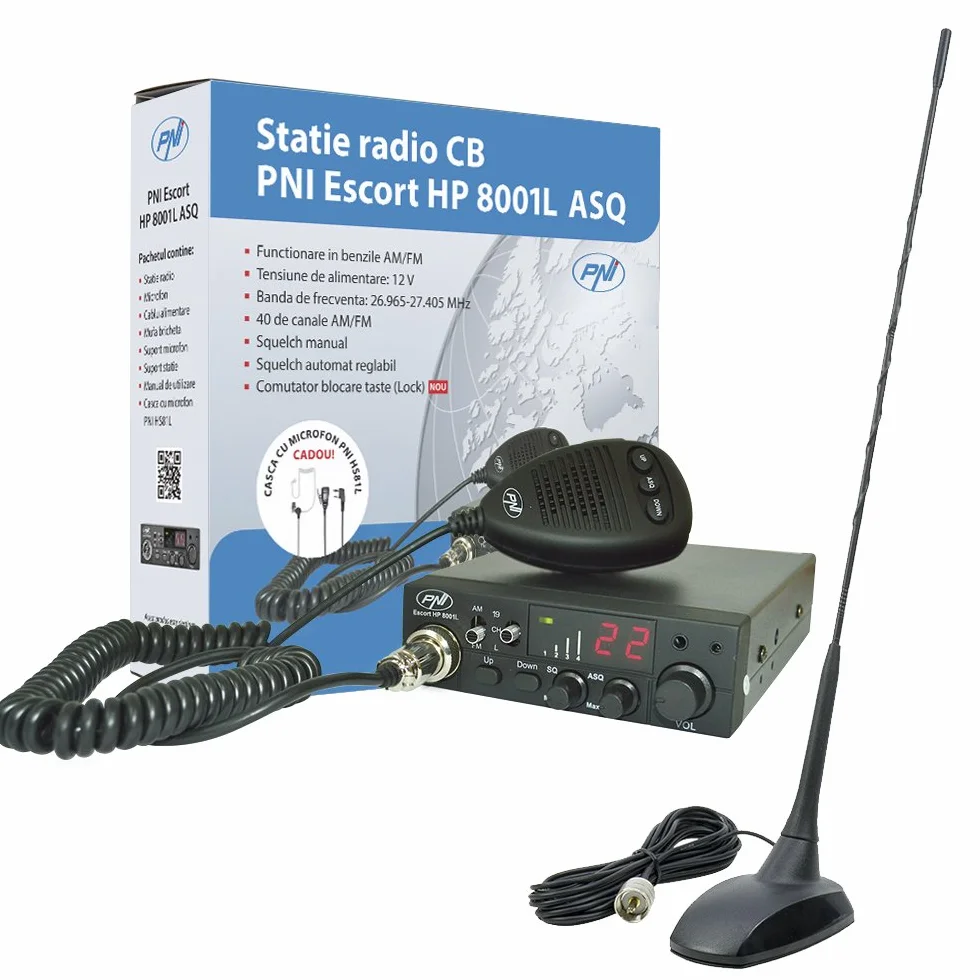 Stacja radiowa CBI ESCORT CB 8001L ASQ CB PNI Extra 48 z magnesem