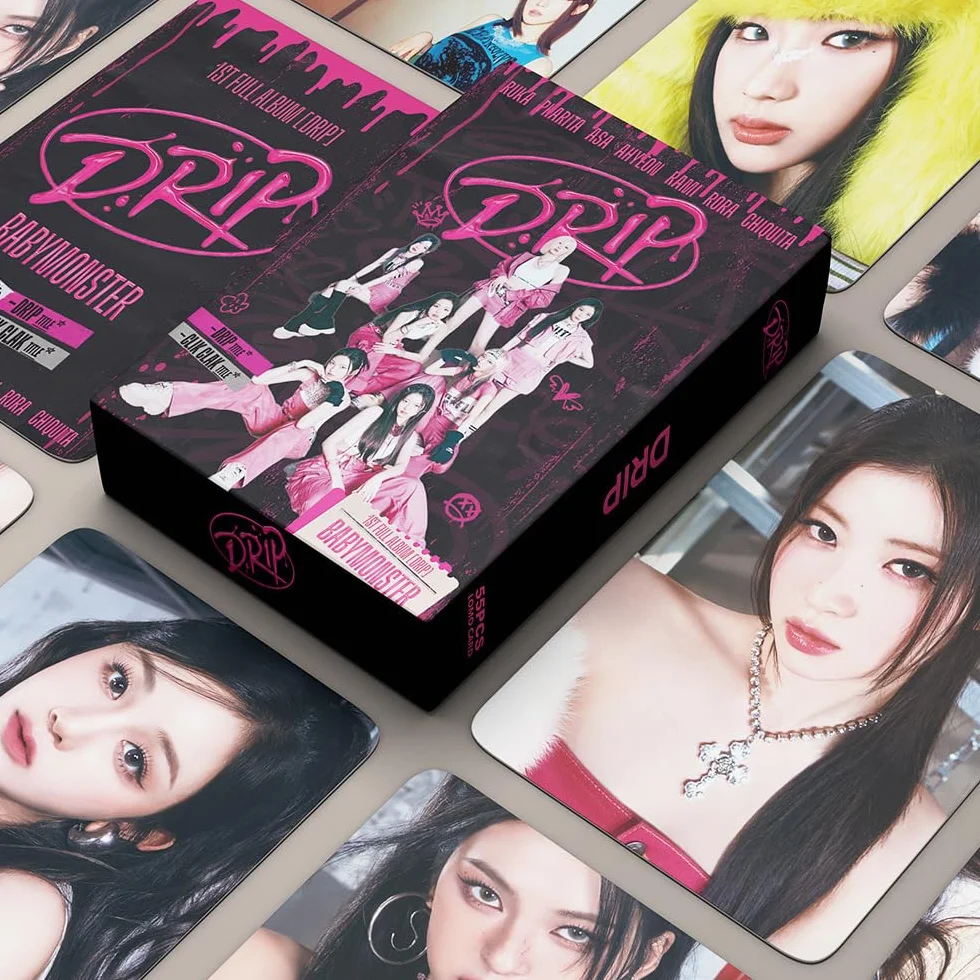 BABYMONSTER Cartoline Fotografiche 55 Pezzi Lomo Card BM Nuovo Album Fotocarte K-pop Fan (DRIP)