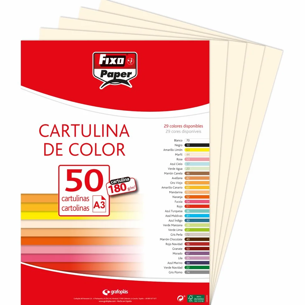 Fixo Paper Cartoncino A3 180 g avorio Confezione 50 sztuk