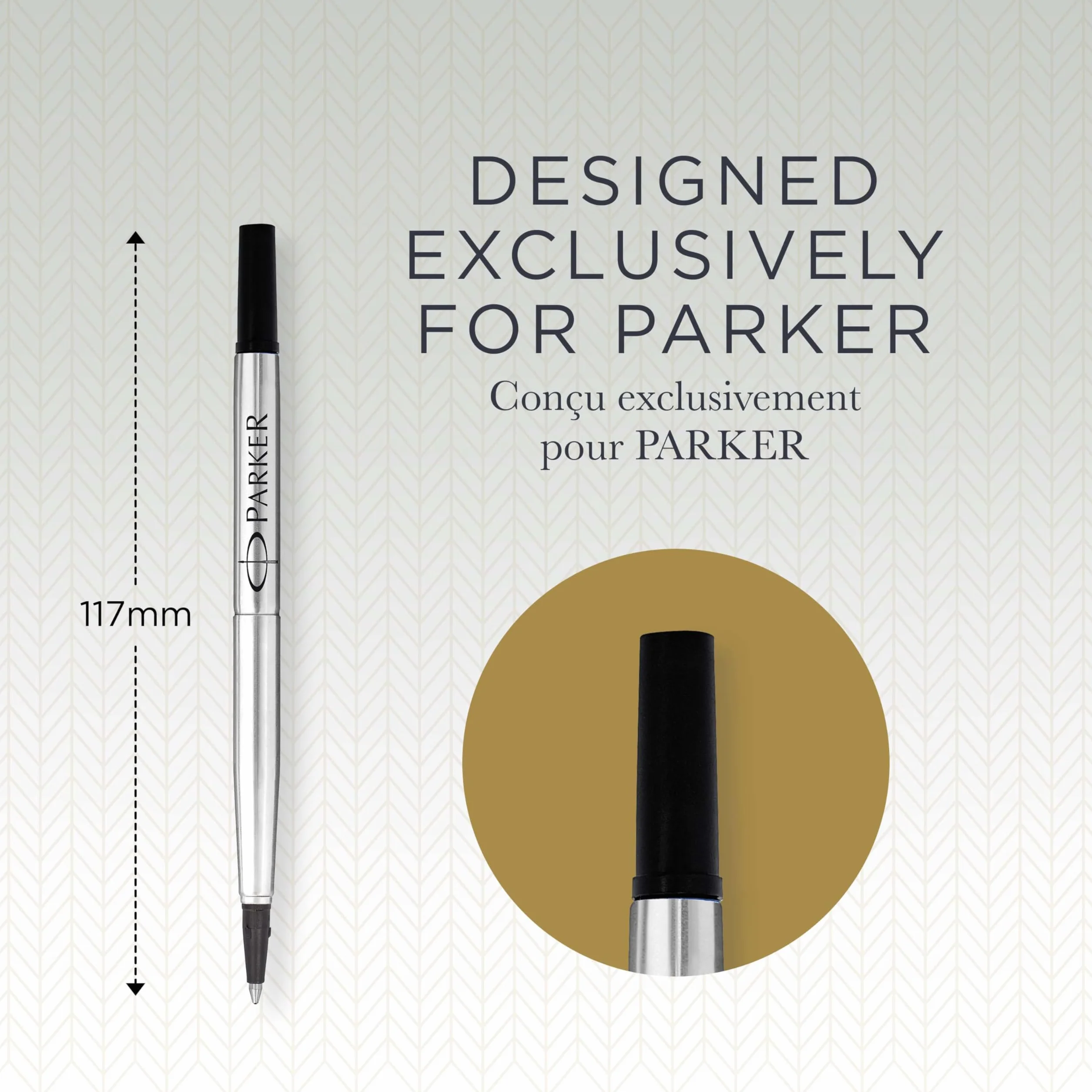 Parker ricarica per penna roller punta media nero confezione da 2