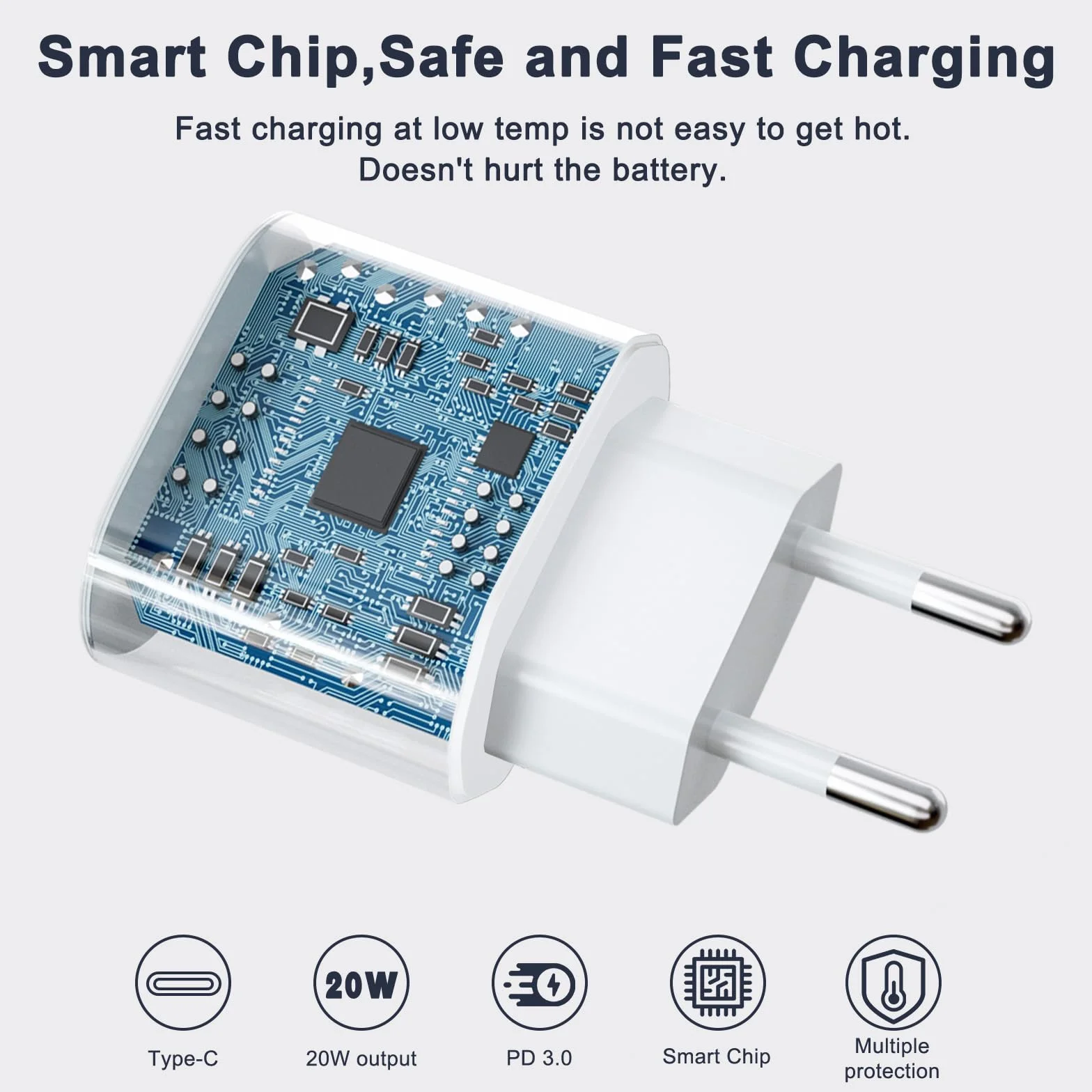 Caricatore iPhone 20W USB C Cavo 1M per iPhone 14/13/12/11/X/8/7