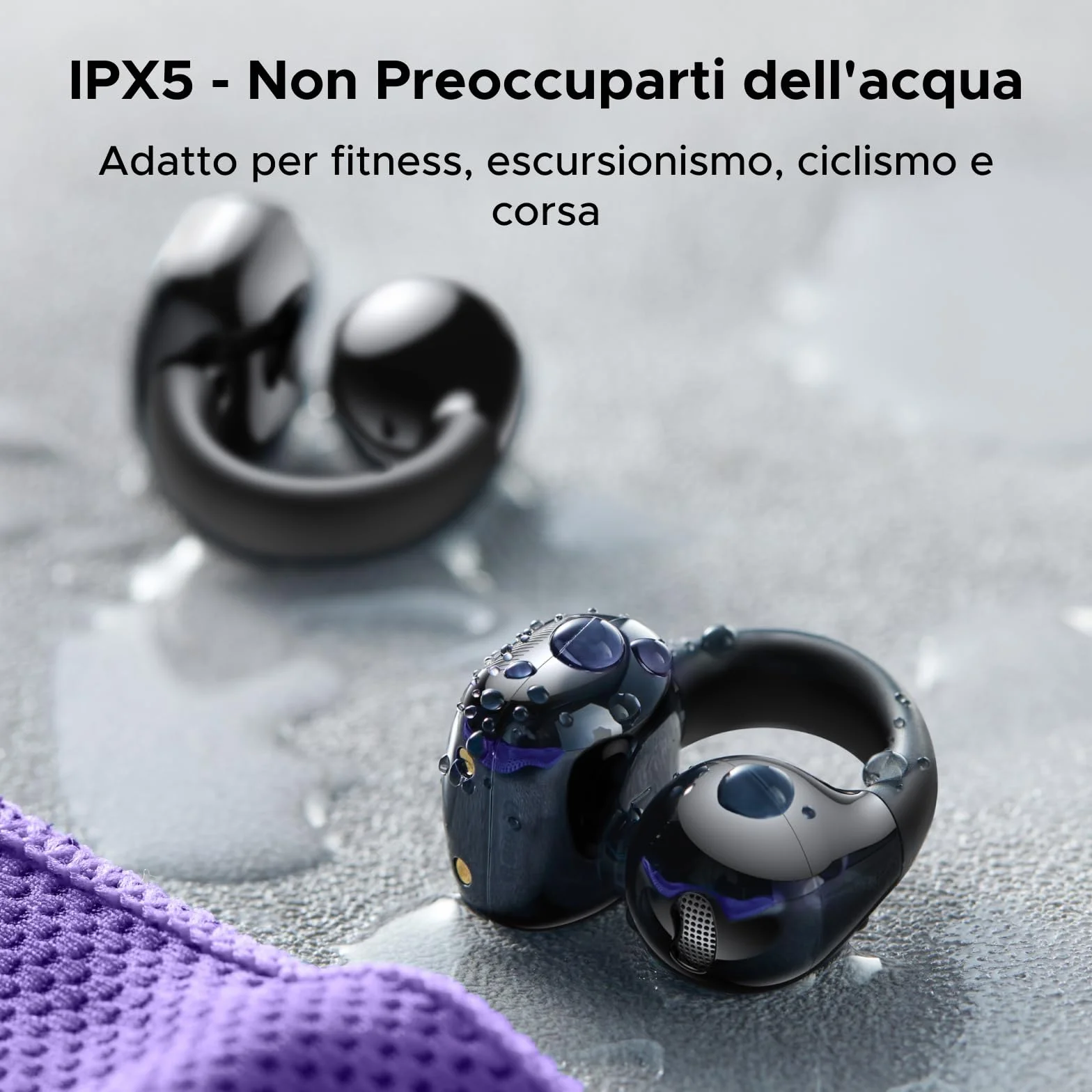 UGREEN HiTune S3 Cuffie Bluetooth 5.4 Sport con Clip Aperta ENC Hi-Fi Stereo 30H Autonomia IPX5 Impermeabile Nero