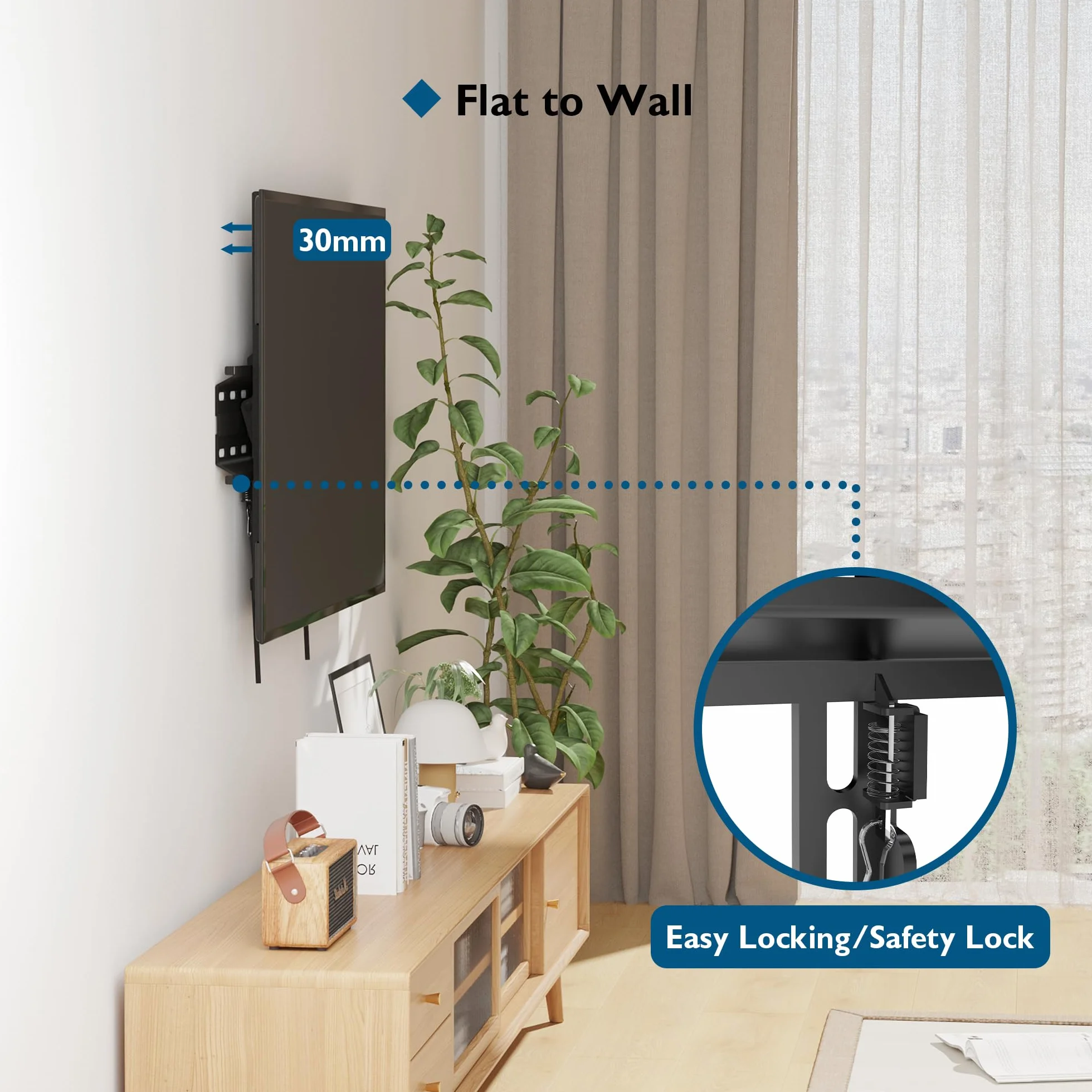 BONTEC Supporto da Parete per TV Inclinabile 23-65 Pollici VESA 400x400mm Fino a 45 kg