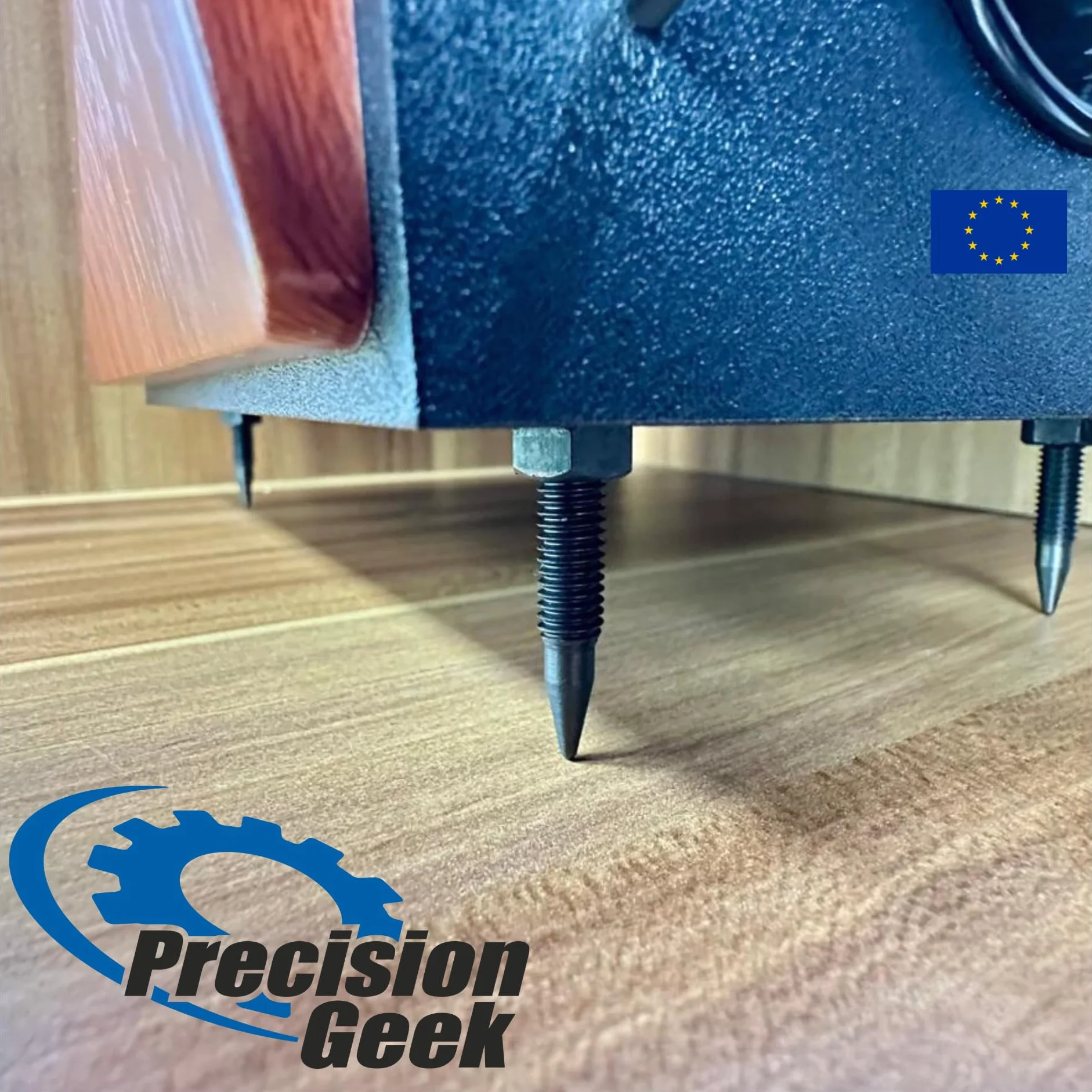 PrecisionGeek Speaker Spikes M8 Piedini Anti-Vibrazione per Diffusori Hi-Fi Acciaio Brunito Ø8 M8×45 mm