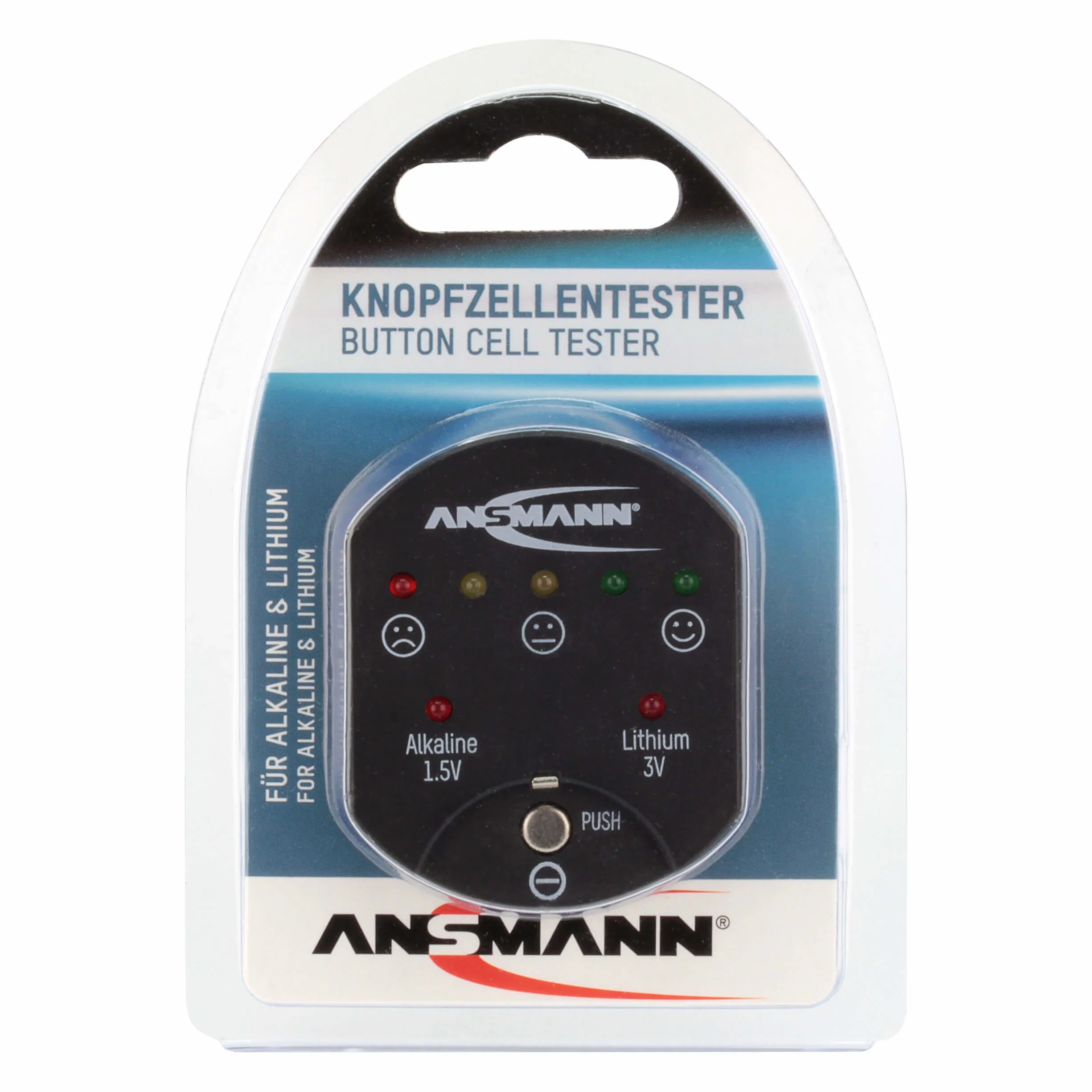 ANSMANN Tester per Batterie Alkaline Li-ion Ricaricabili Indicatore di Capacità