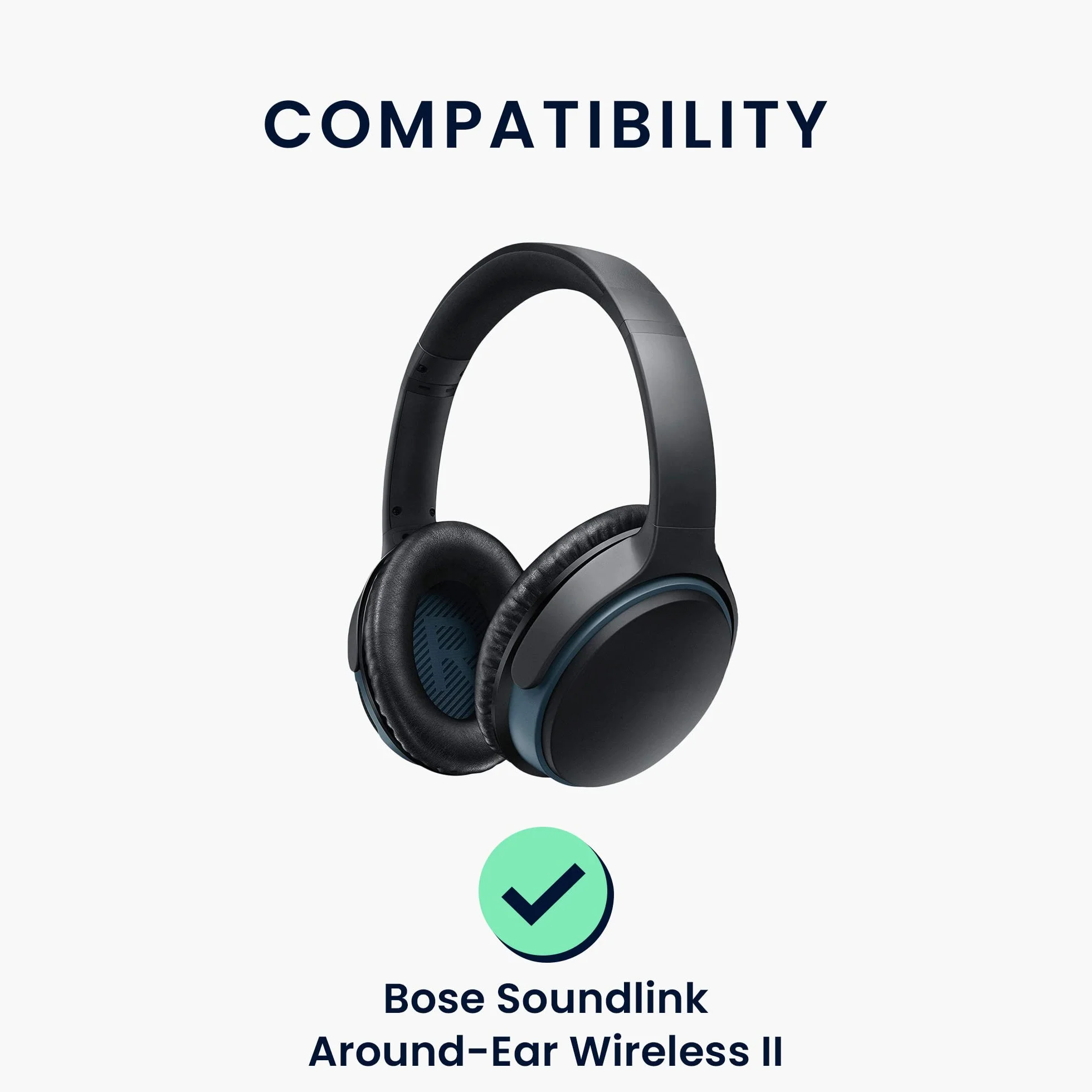 kwmobile Cuscinetti Compatibile Bose Soundlink Around-Ear Wireless II Pad Over Ear Simil Pelle Nero