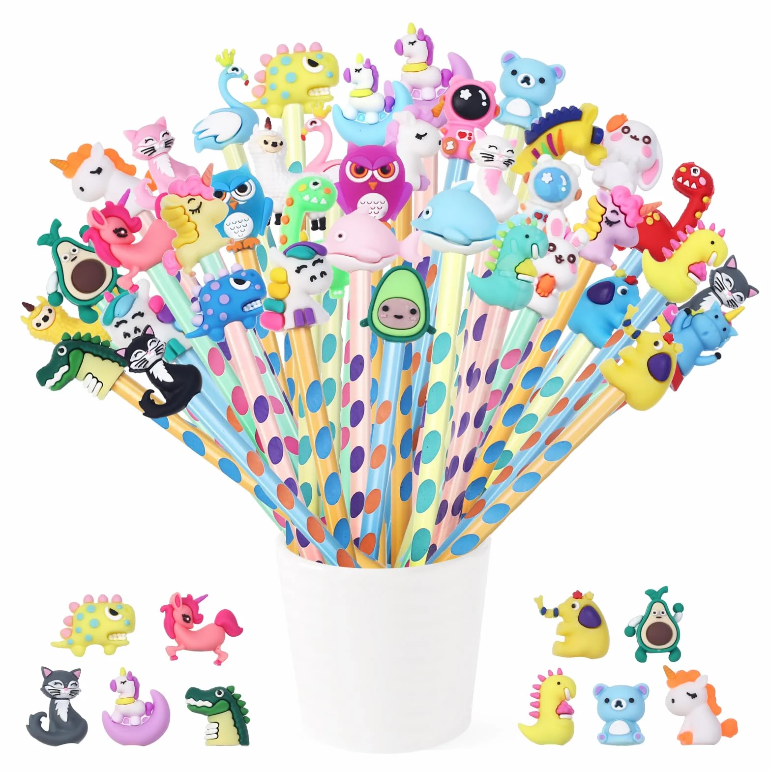 32 Pezzi Matite Colorate con Topper Animali Gadget Compleanno Bambini
