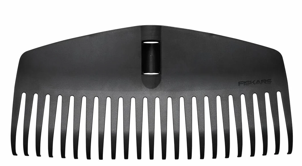 Fiskars Testa di Scopa per Foglie, 23 Rebbi, Utilizzabile con Manico Fiskars Solid, Larghezza: 42 cm, Rebbi in Plastica, Nero, M, Solid, 1063089