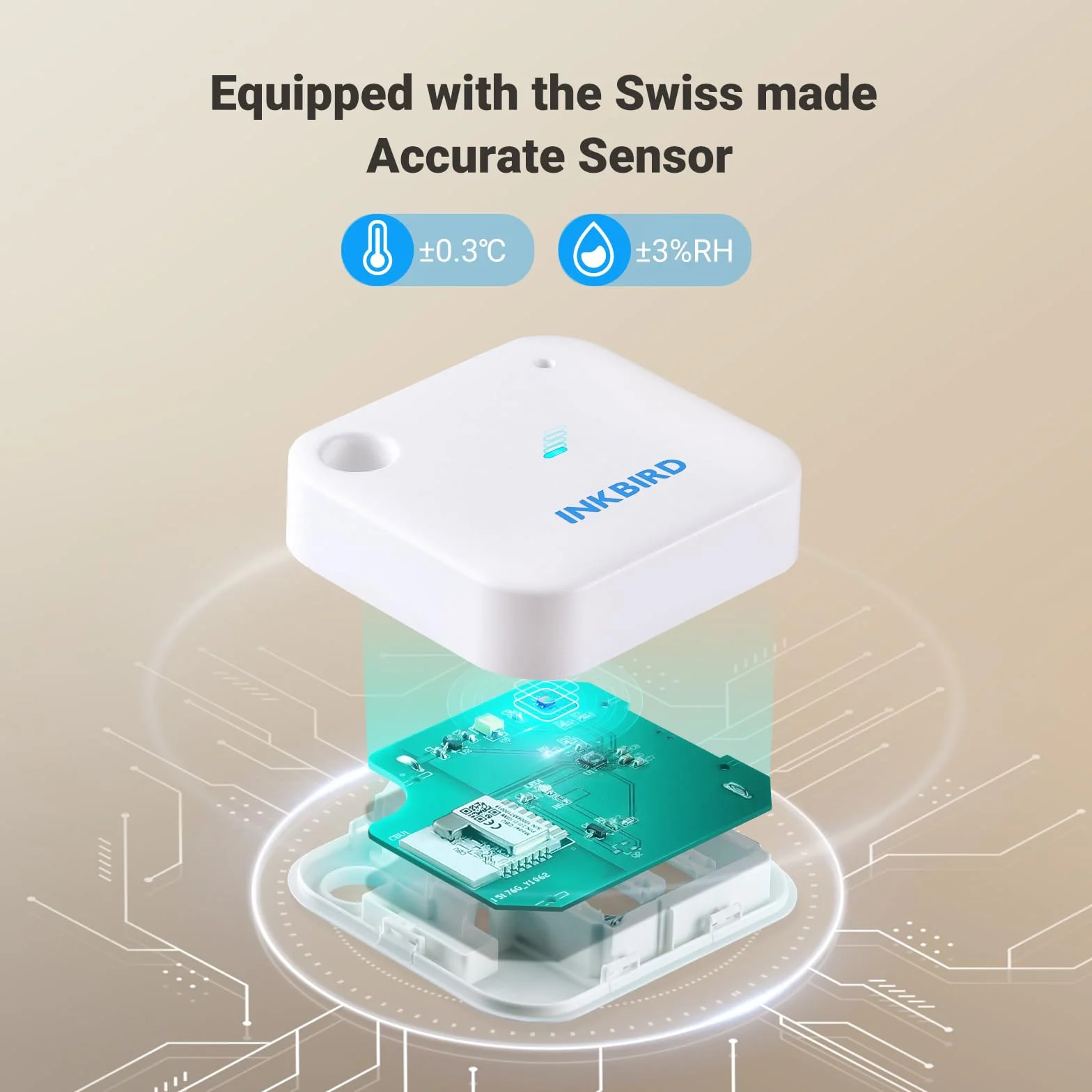 Inkbird Termometro e Igrometro WiFi Sensore Temperatura Umidità Interno App