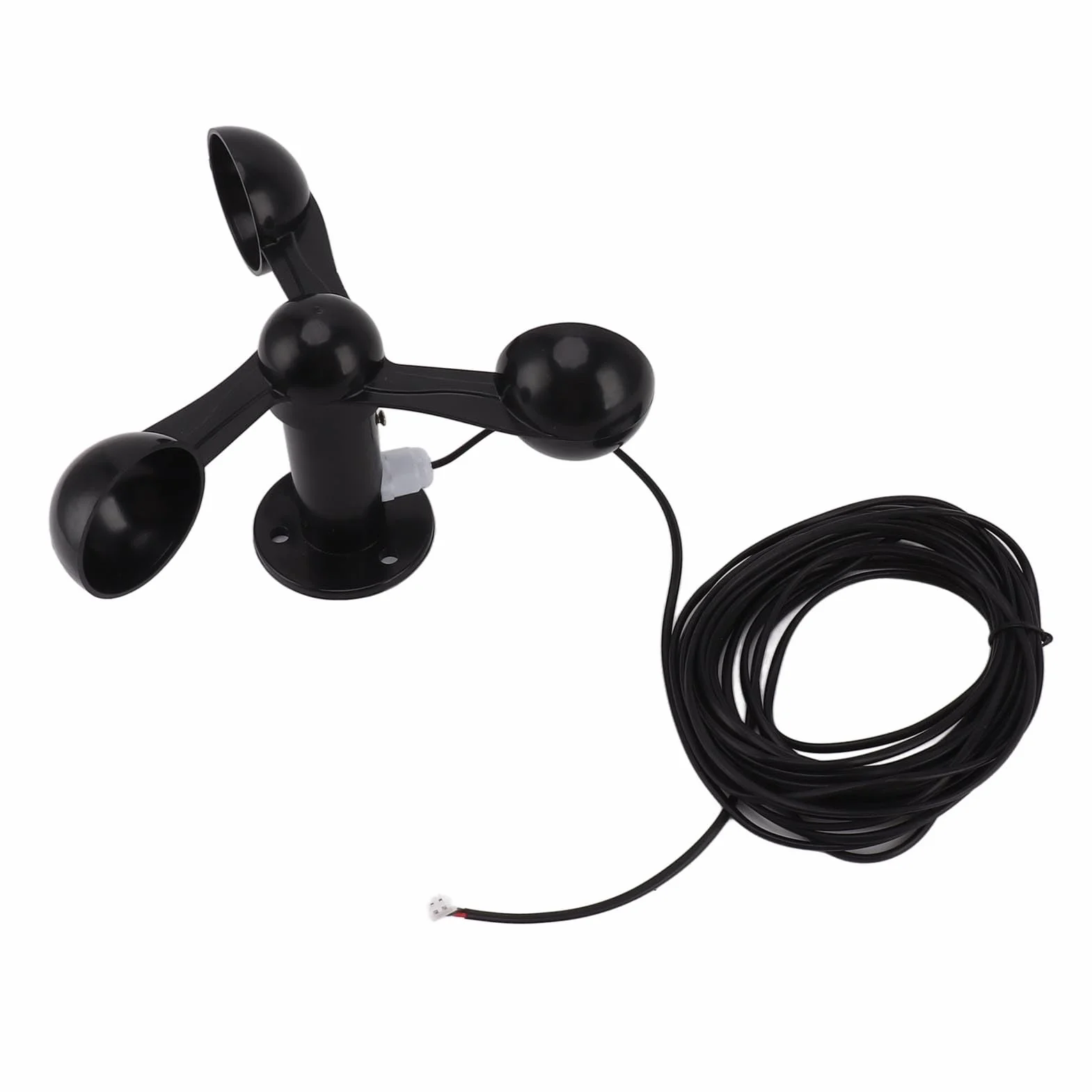 Sensore di Velocità del Vento, Rilevatore di Anemometro a 3 Tazze 0-3,8 V, Rilevatore di Misurazione del Vento Anti-interferenza con Cavo Impermeabile da 8 M, Foro di Montaggio da 4cm