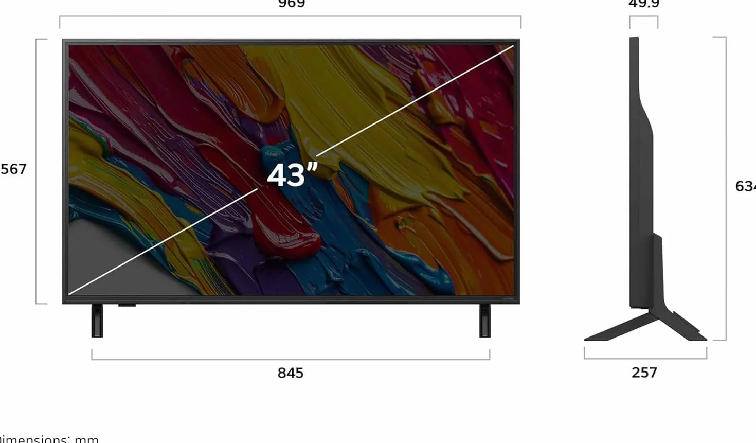 LG QNED84 TV 43 cali Smart TV 4K Processore α7 Gen8 Dynamic QNED Color webOS AI Gaming VRR 4K@60Hz