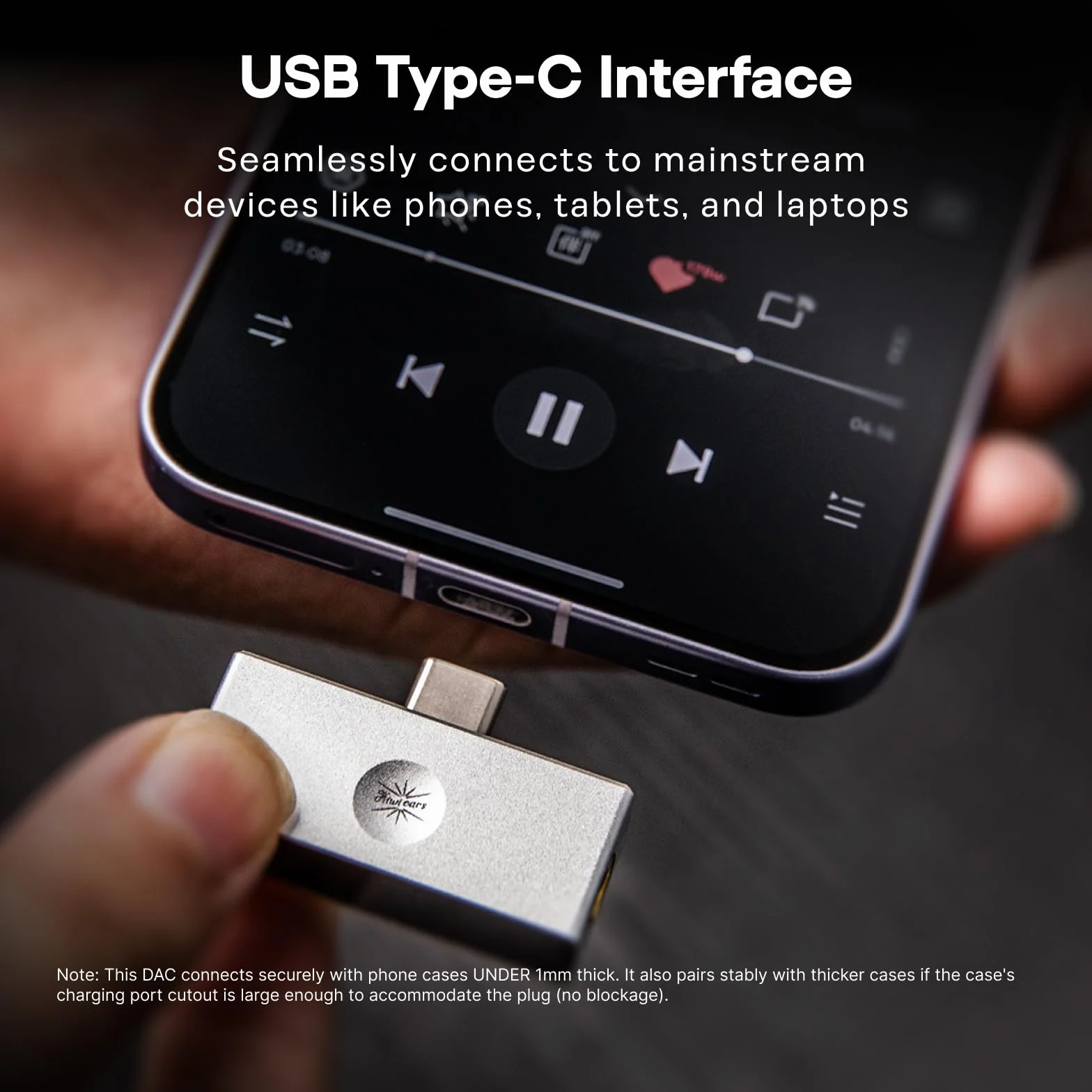 Kiwi Ears Allegro Mini Portable DAC USB C na 3,5/4,4 mm, 32bit/384 kHz, amplificatore per cuffie HiFi (Argento)