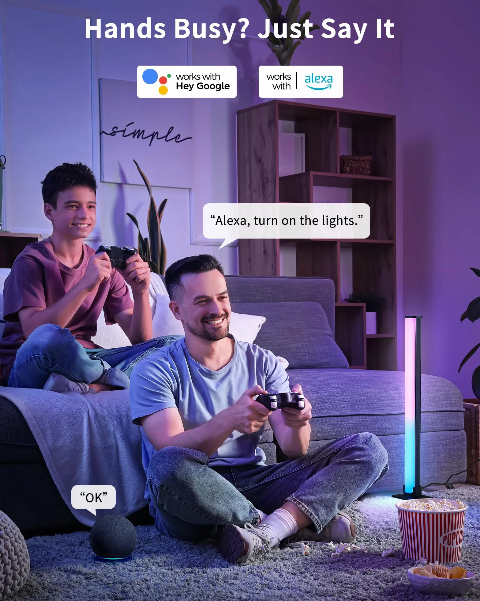 VYBE Desk Smart Barre Luce LED RGB 25cm per TV Gaming, Sincronizzazione Schermo, App Control