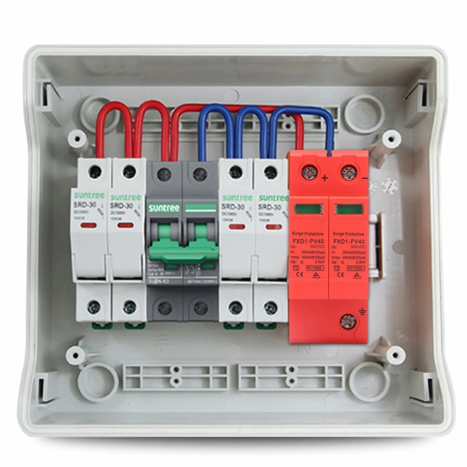 Agatige FXD1-PV40 Scaricatore Fotovoltaico 2P 40kA DC 500V Protezione Sovratensioni Ignifugo