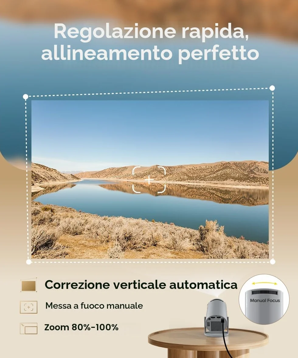 Magcubic Mini Proiettore Portatile 4K 200 ANSI WiFi 6 BT 5.4 Android 14.0