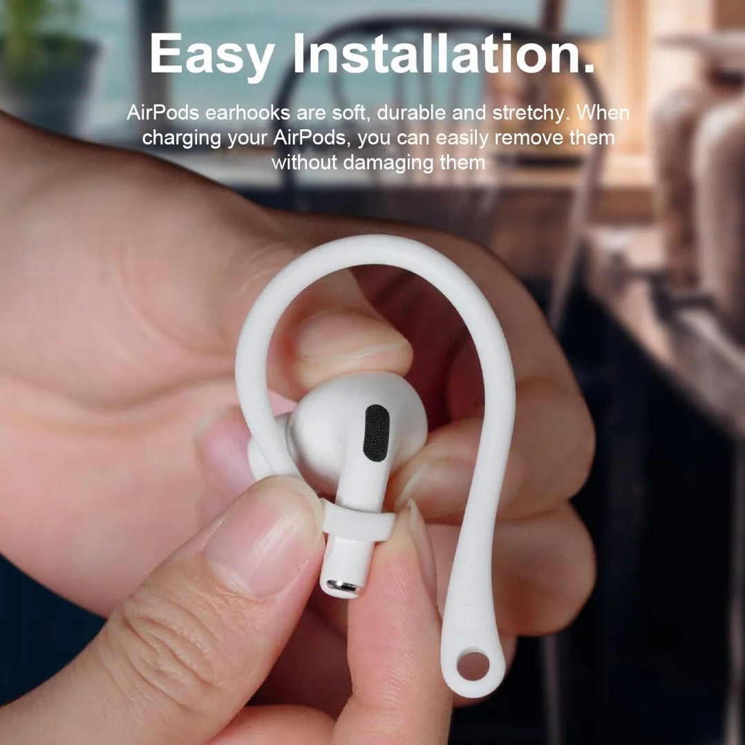 Ganci auricolari sportivi bianchi per cuffie Bluetooth, accessori per corsa e sport