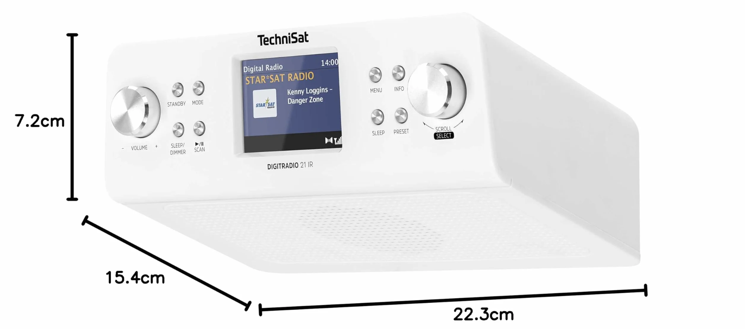 TechniSat DIGITRADIO 21 IR Radio da cucina sottobanco DAB+ FM Internet Bluetooth 2W 2,8" bianco