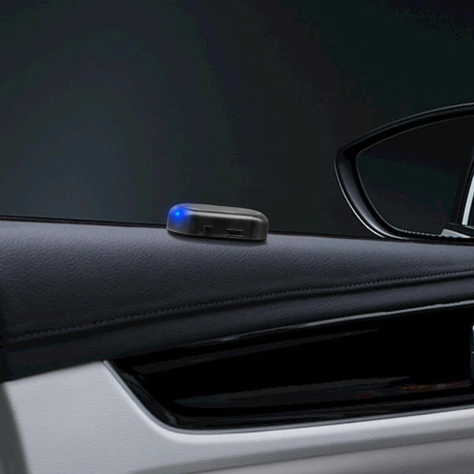 Luce Anti-Furto Auto Solare LED Lampeggiante con Sensore di Luce, Senza Batterie, Blu