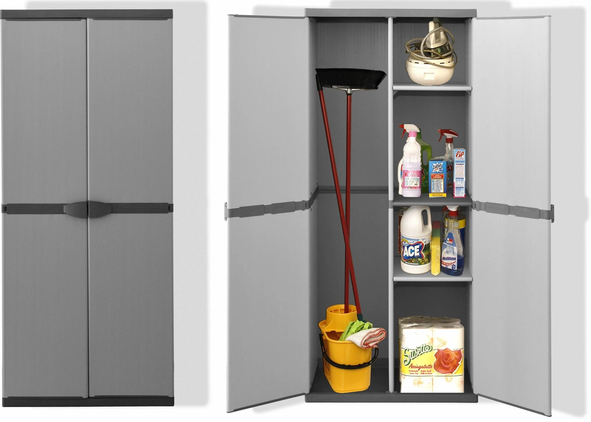 Mongardi 7810C04 Armadio Portascope 68 x 39,5 x 168 cm Szary