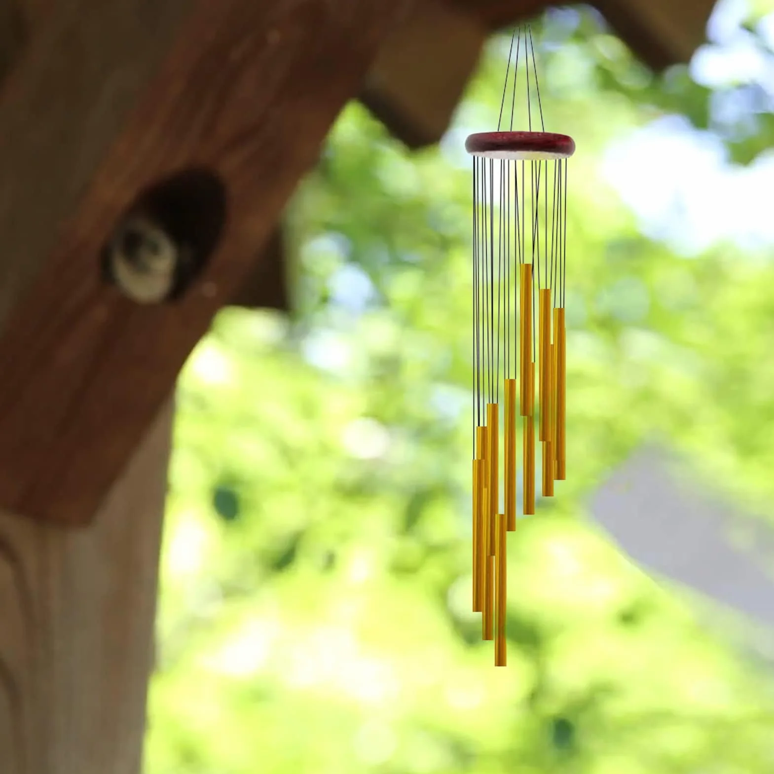 Campane eoliche, per esterni, con 12 tubi in alluminio, 23 pollici, per giardino, patio, decorazione per la casa, idea regalo (argento)