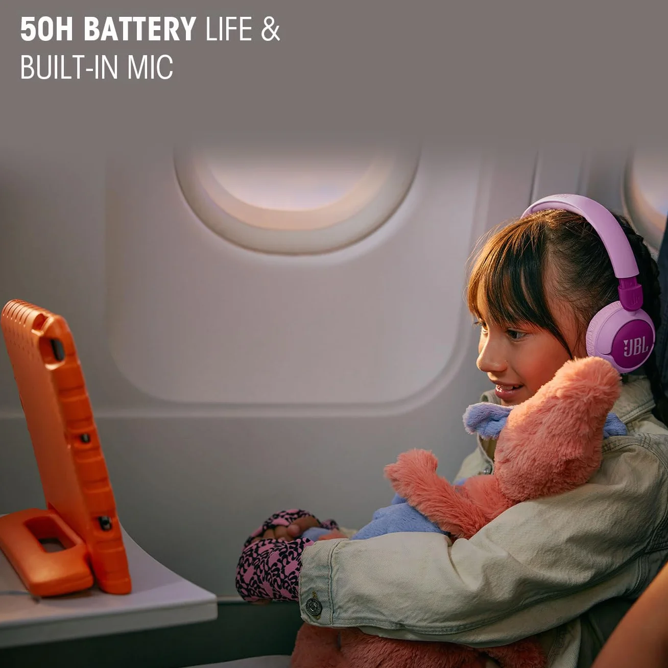 JBL Junior 320 BT Cuffie On-Ear Wireless Bluetooth Bambini, Microfono Integrato, 50 Ore Autonomia, Safe Sound, Viola