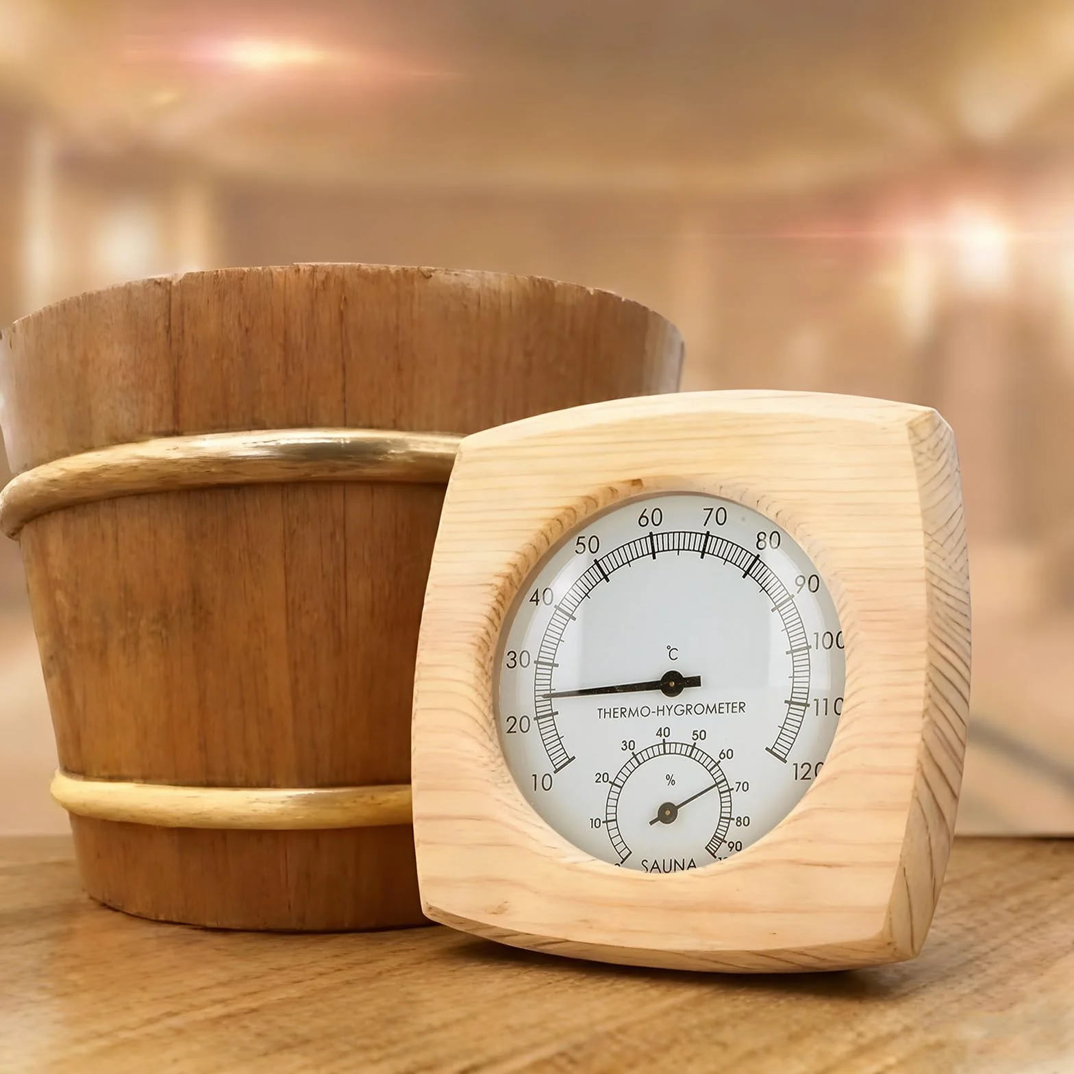 Termometro per sauna, Igrometro digitale per sauna Termometro per interni Misuratore di umidità per stanza da bagno con flusso di sudore Sauna Accessori