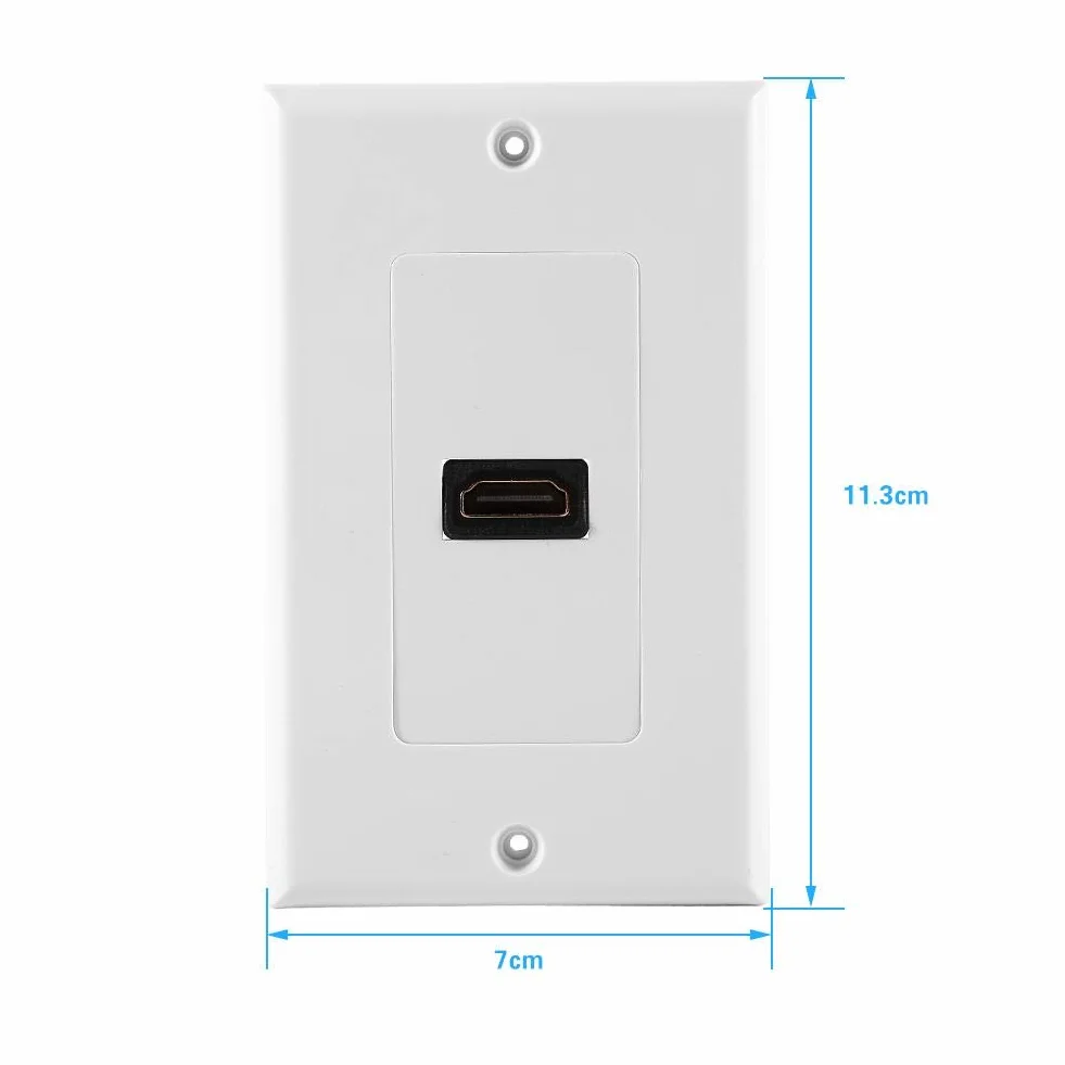 Piastra da parete HDMI femmina placcata in oro 1 porta bianco