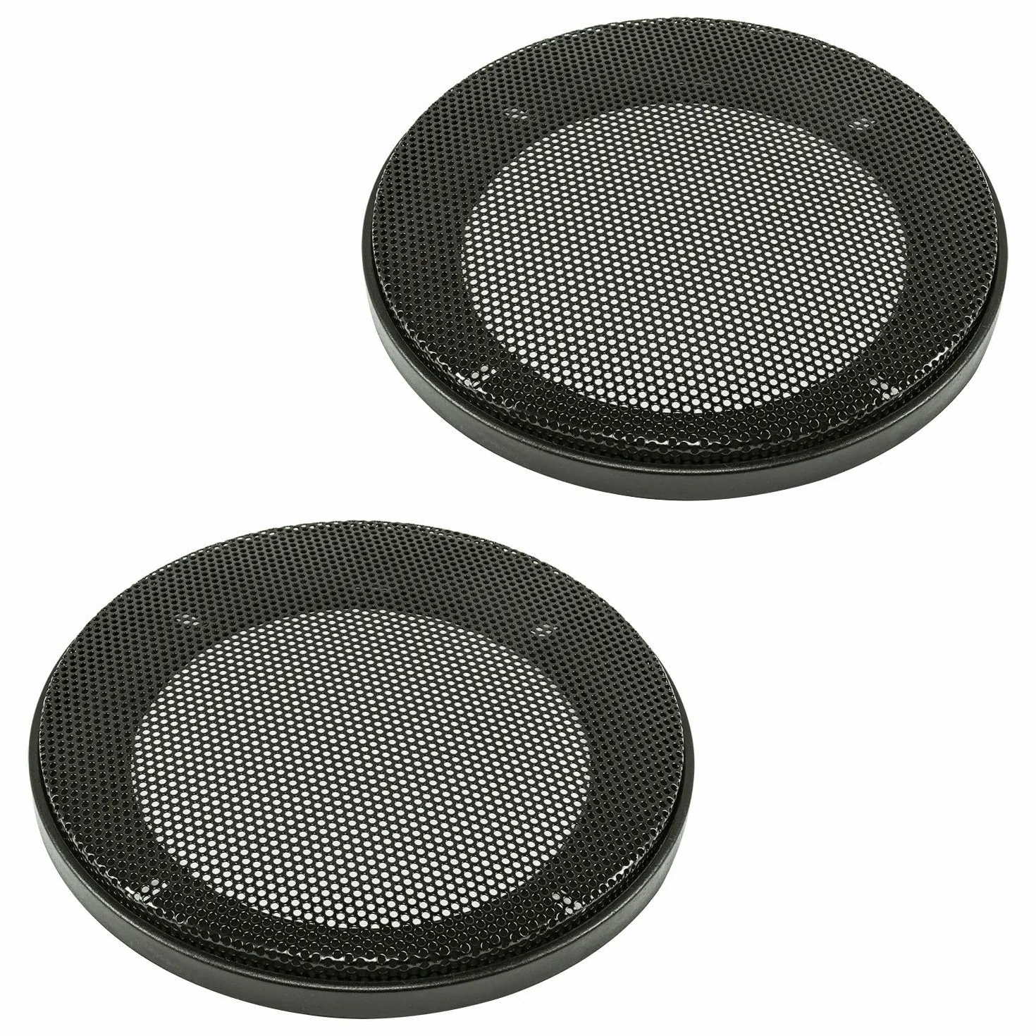 Tomzz Audio Griglia per altoparlante DIN 100mm nero 2 pezzi anello di plastica set griglia metallica