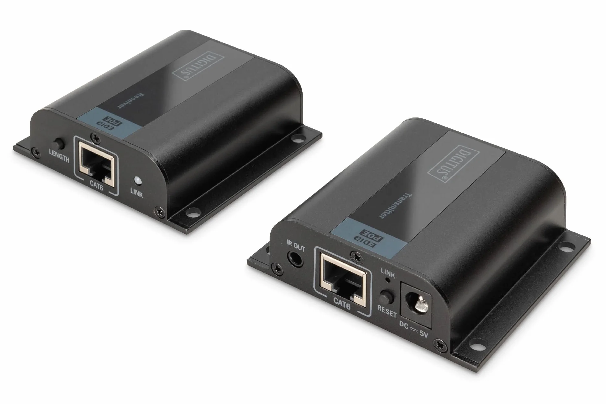 DIGITUS DS-55100-1 Estensore HDMI Full HD 1080p 60 Hz 50 m cavo LAN Set Trasmettitore Ricevitore Loop-Out IR HDCP 1.2a