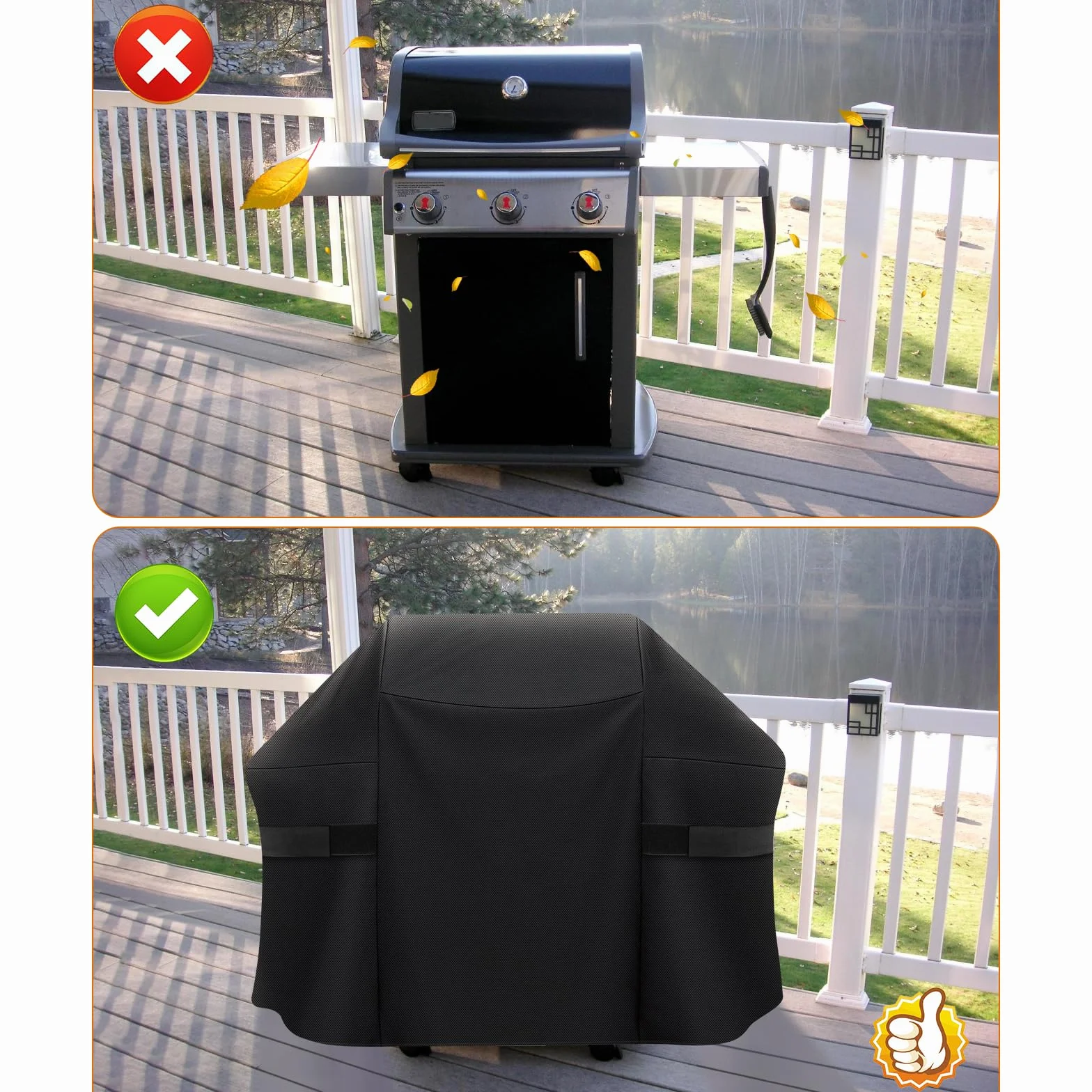Weber Spirit serie 300 Copertura Barbecue 132 cm Oxford 600D Impermeabile PU