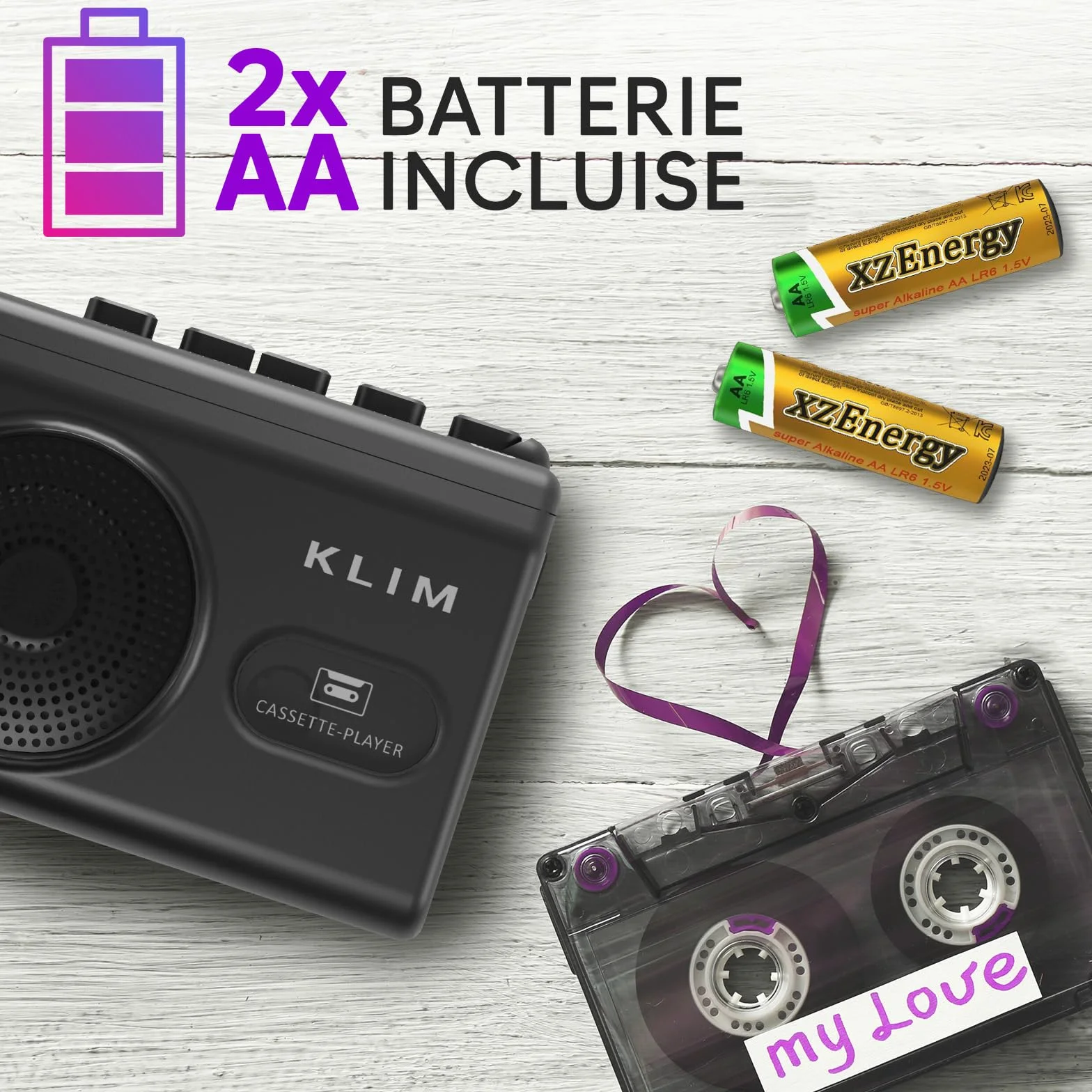 Lettore Cassette Audio e Registratore Cassette KLIM K9 Portatile con Altoparlante Integrato e Microfono