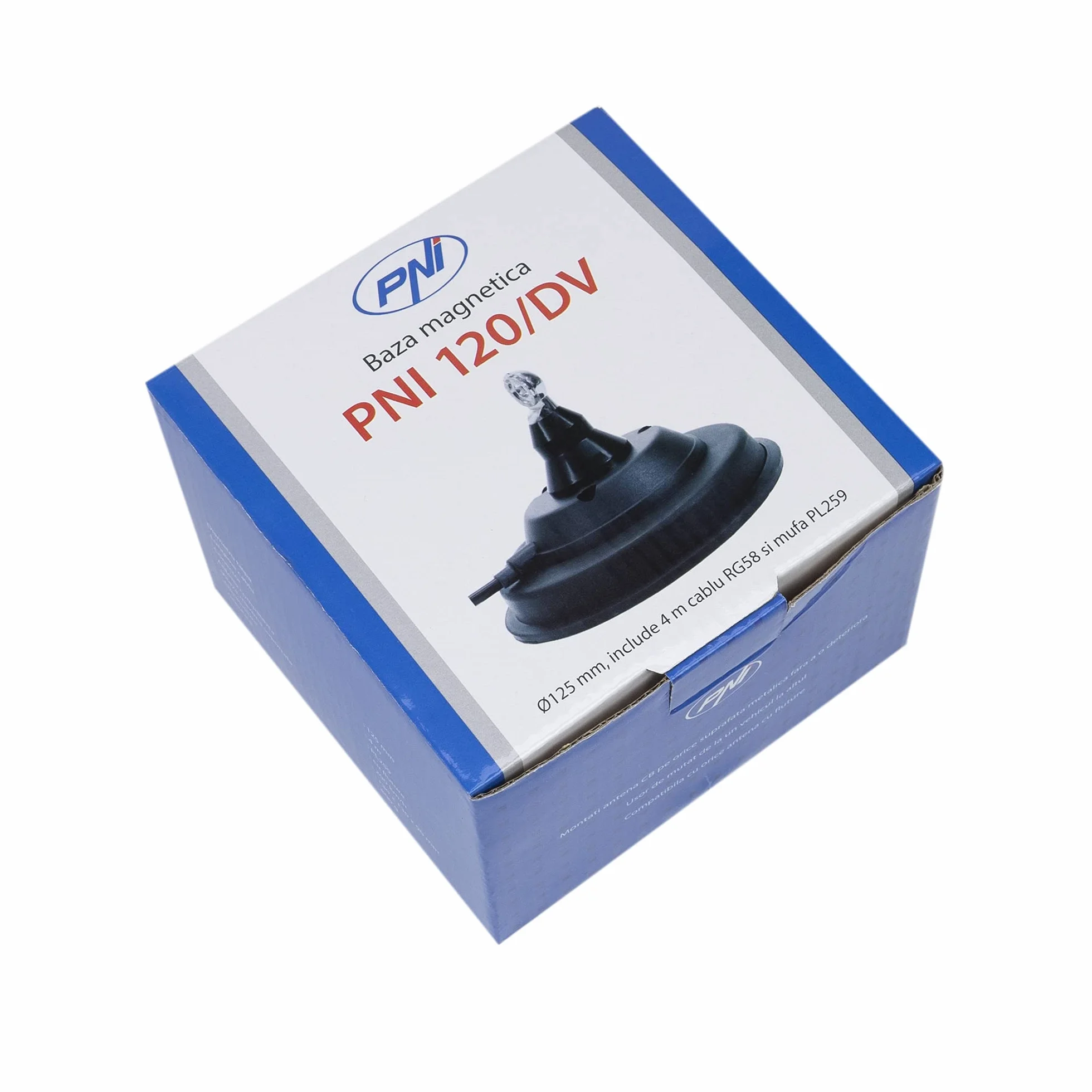 Attacco magnetico per antenna CB PNI 120 DV 125mm, cavo RG58 4m, connettore PL259