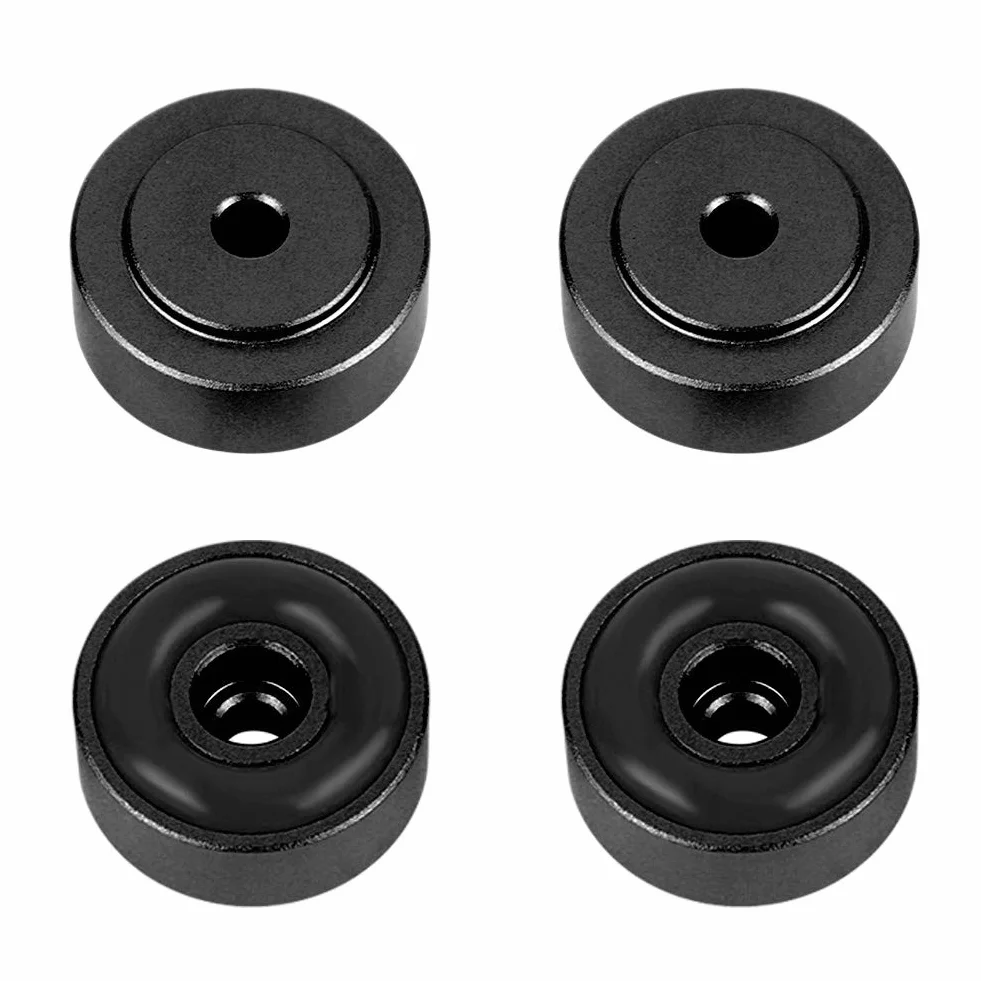 Piedini di Isolamento Giradischi in Lega di Alluminio 4 Pezzi 20x8 mm Nero