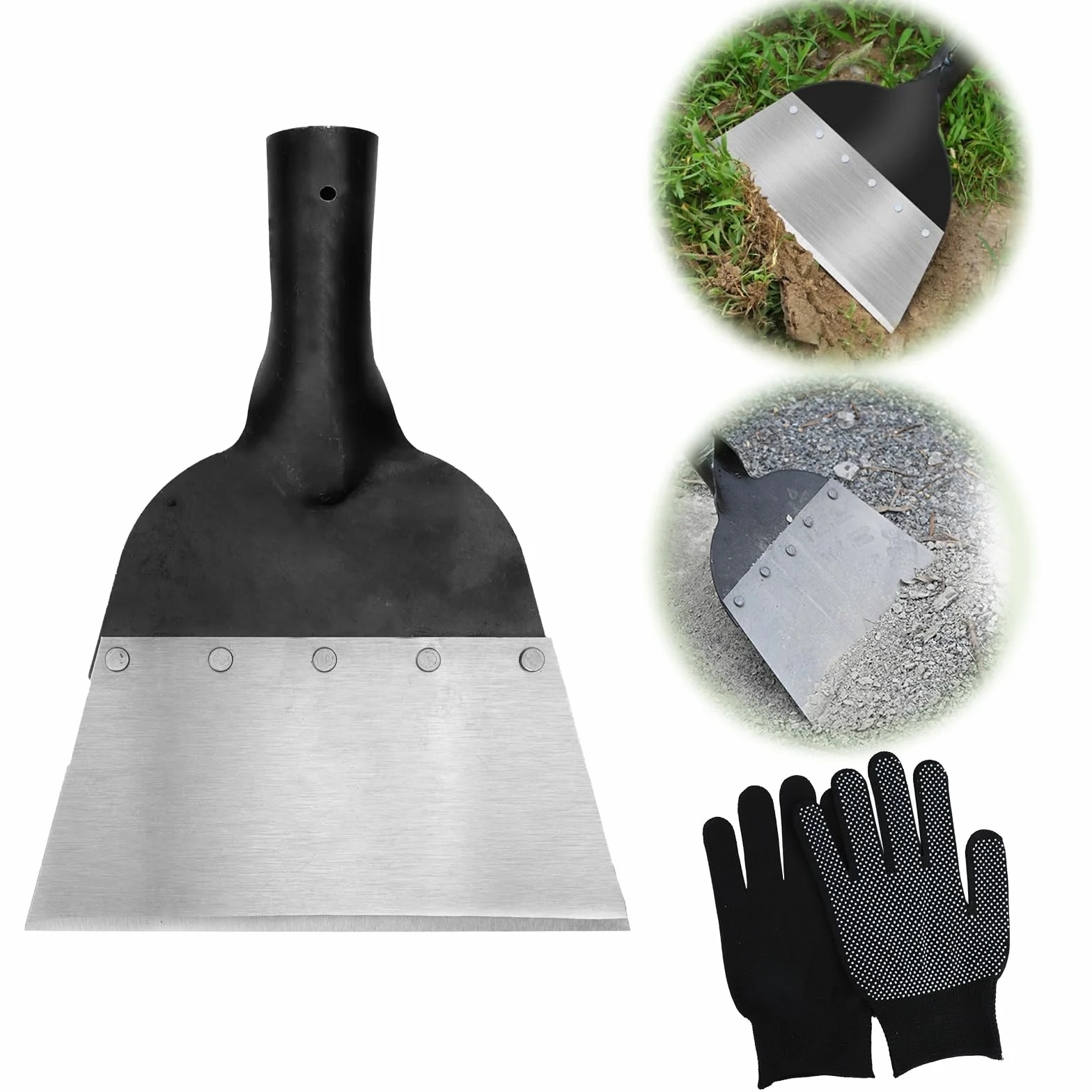Pala da Giardino,Pala di Pulizia Multifunzionale Pala da giardino Per esterni Per La Casa In Acciaio Togli Erbacce Adatto Per Diserbo Piantare Spalatura Neve Per Pulire Concimare 21cm(Senza Manico)