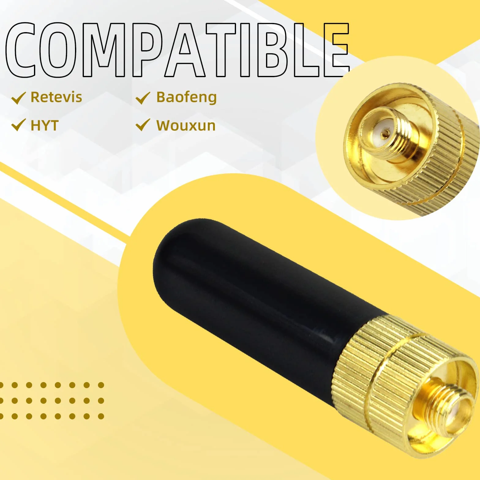 Retevis RT805S Walkie Talkie Antenna Corta SMA-F Doppia Banda UHF VHF Compatibile con Baofeng UV-5R BF-888S