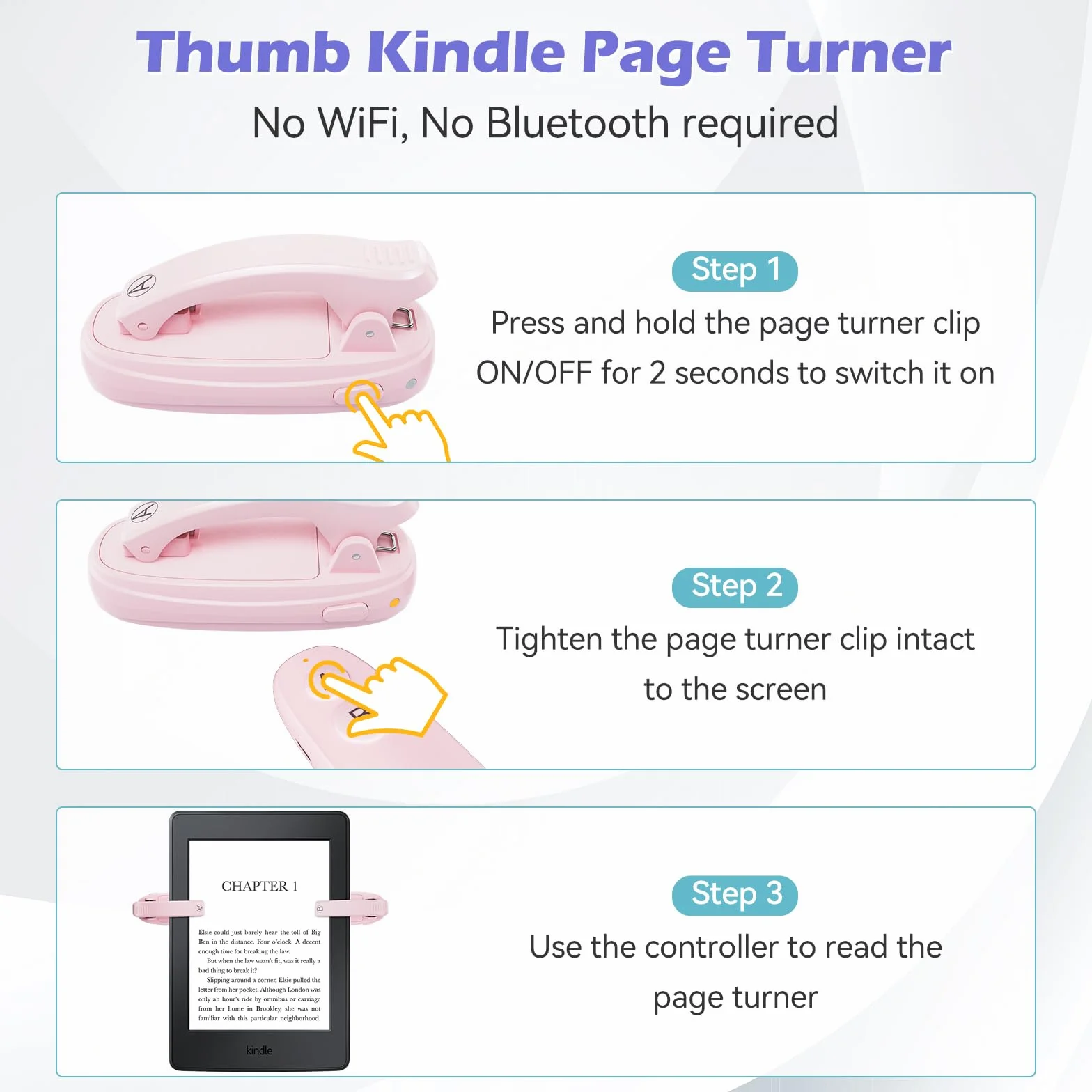 Turner di Pagine di Controllo a Distanza per Kindle Kobo e-Reader, Volta Pagina 2 clip