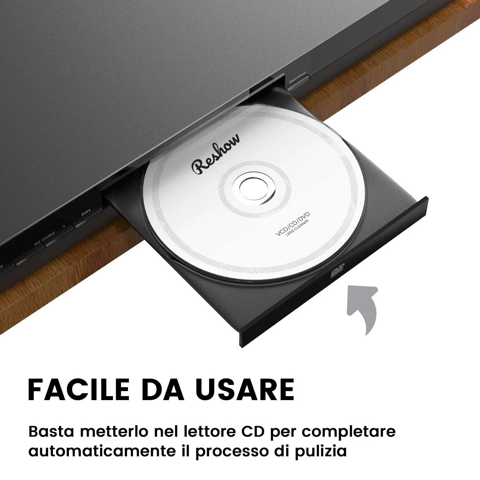 Reshow Kit Pulizia Lenti Laser per Lettore DVD CD - Panno Microfibra, Disco e Soluzione Detergente