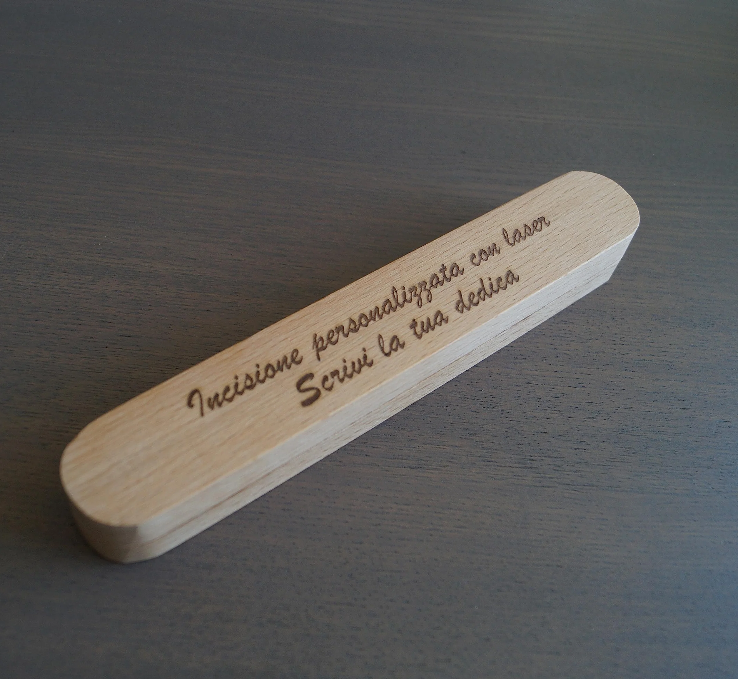 Stileitaliano Penna a sfera personalizzata a scatto in alluminio touch custodia in legno Argento