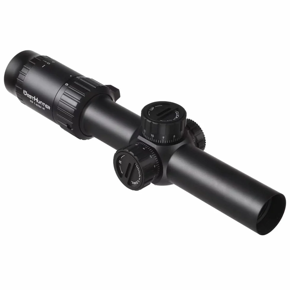 WestHunter Optics HD 1-6x24 IR LPVO Mirino Telescopico 30 mm Illuminazione Rosso/Verde Tattico 1/5 MIL Cannocchiali per Fucile