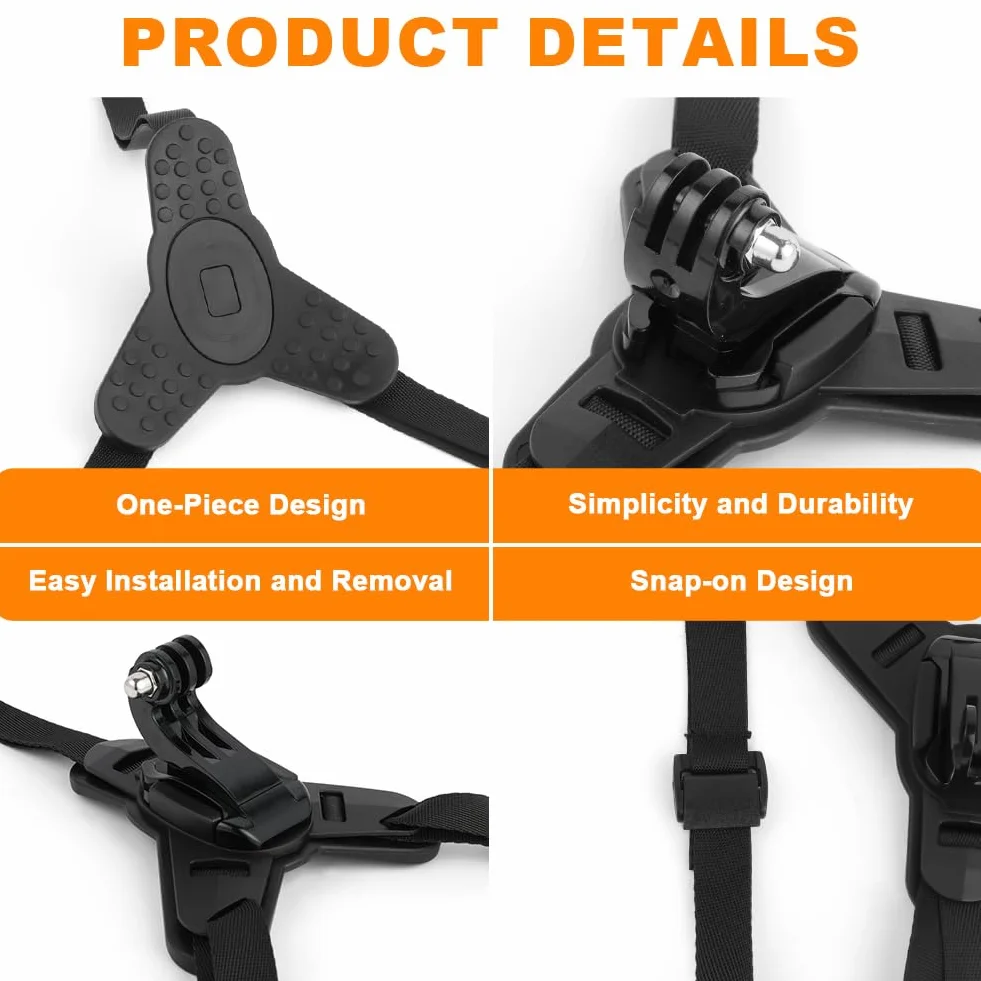 Fascia da Testa per Action Cam, Supporto Imbracatura per GoPro Hero 13-5, DJI Action 5 Pro e Altre Action Camera