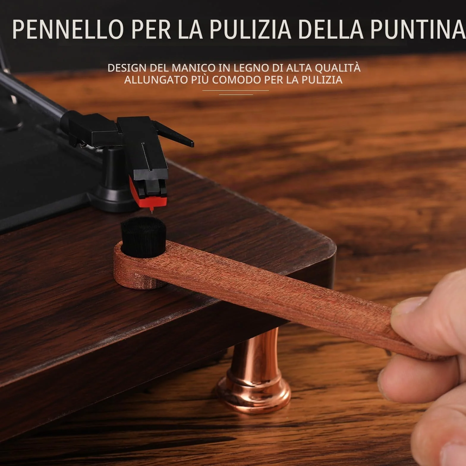 Mopiano Kit di pulizia per dischi in vinile 6-in-1 con spazzola in velluto e liquido LP
