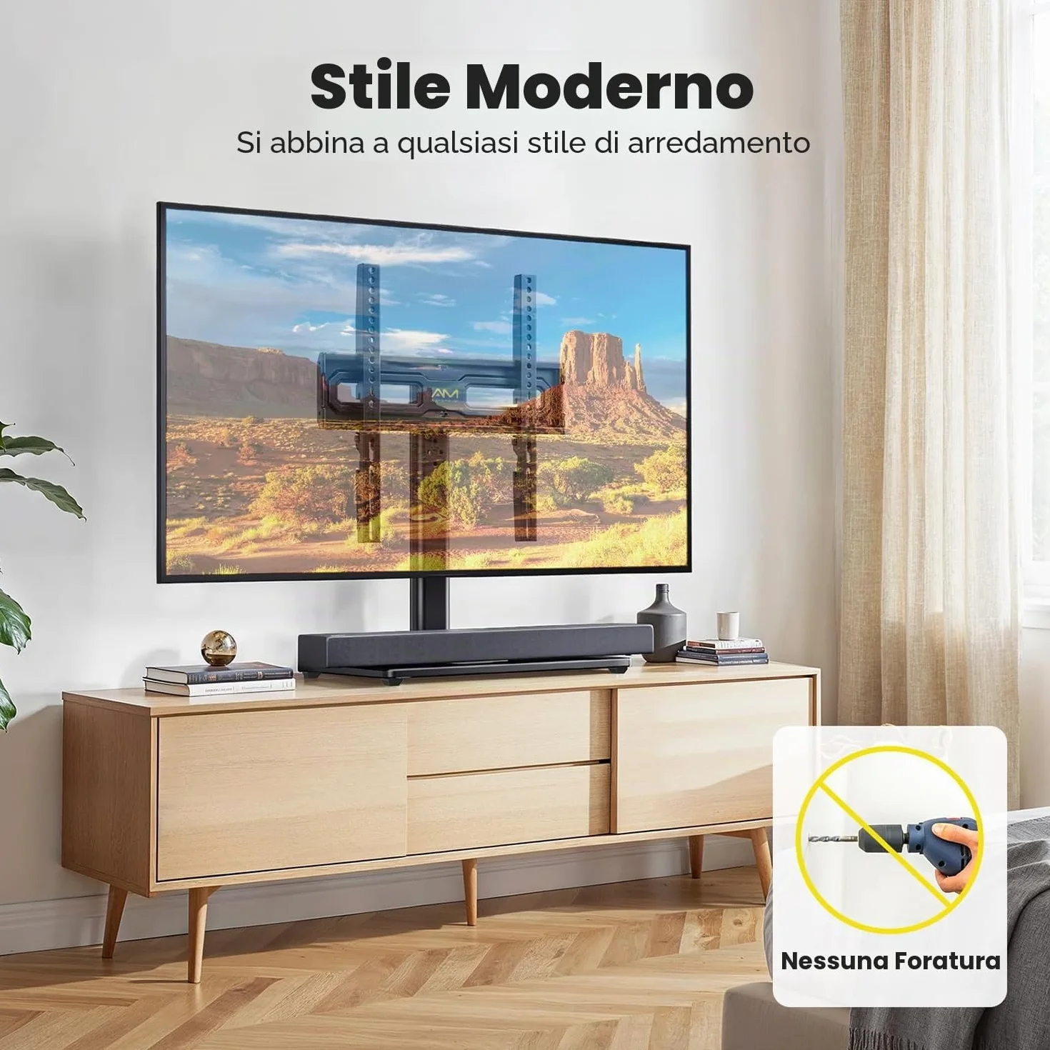 AM alphamount Supporto universale per TV girevole 24-60 pollici VESA 400x400 mm 45kg